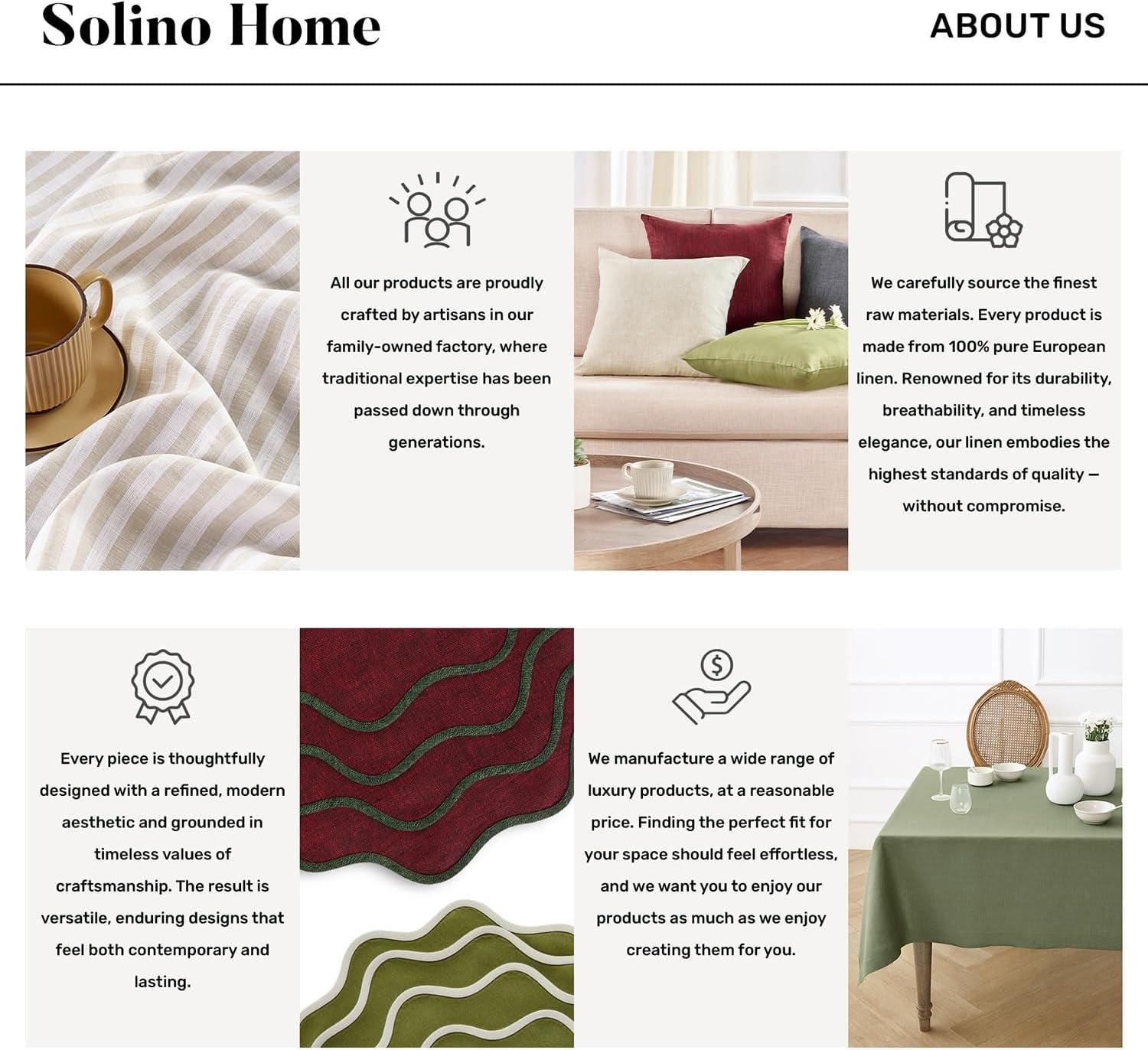 Solino Home 100% Pure Linen Dinner Napkins - Athena (Set of 4)