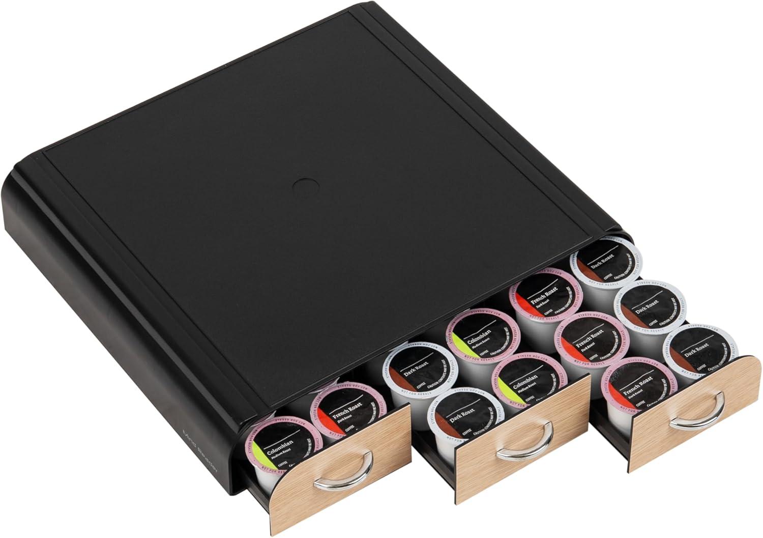 Mind Reader Single Serve Coffee Pod Organizer with 3 Drawers, 36 Pod Capacity, Countertop