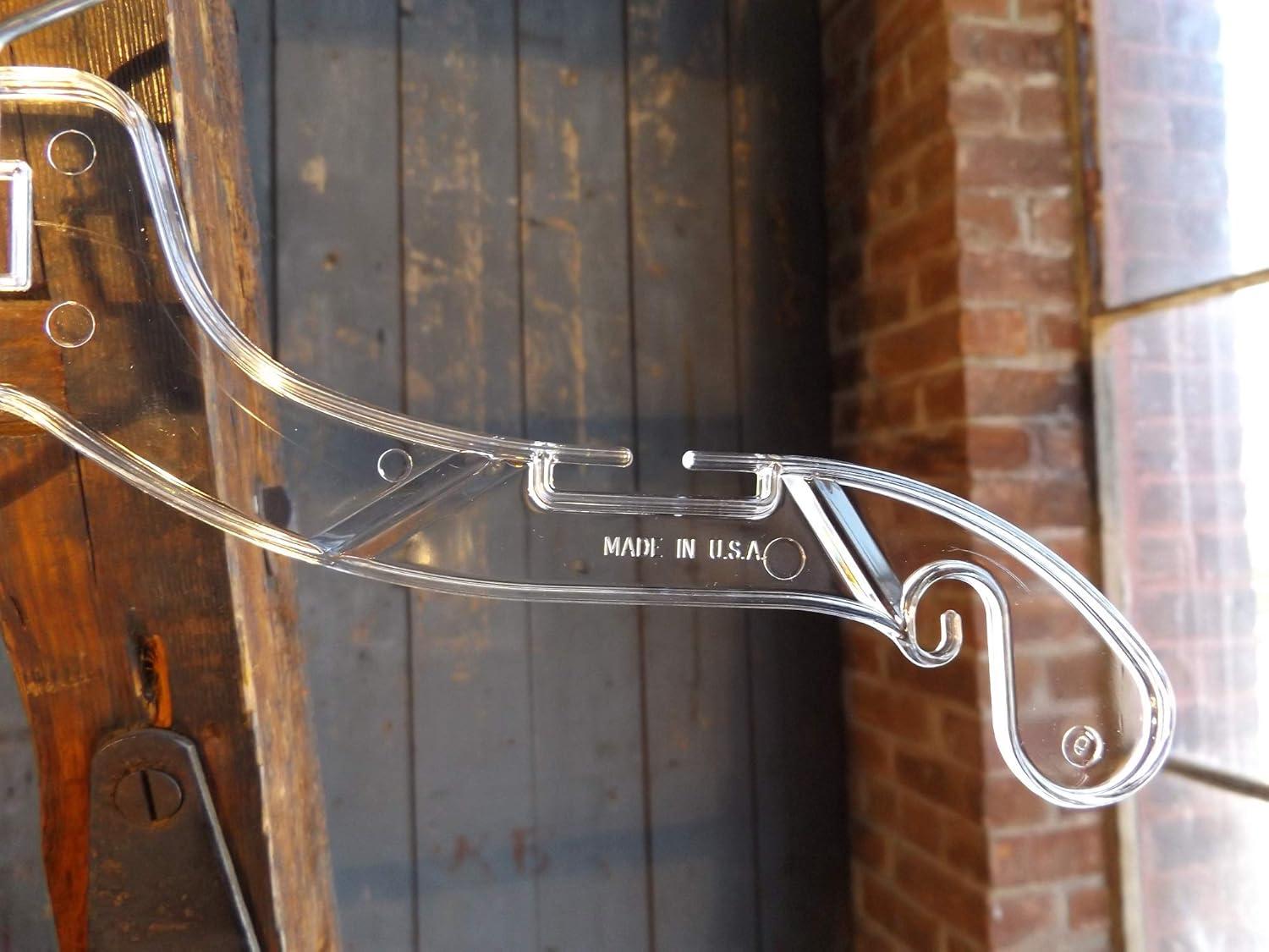 14 Inch Clear Plastic Junior Dress Hangers with Chrome Hook