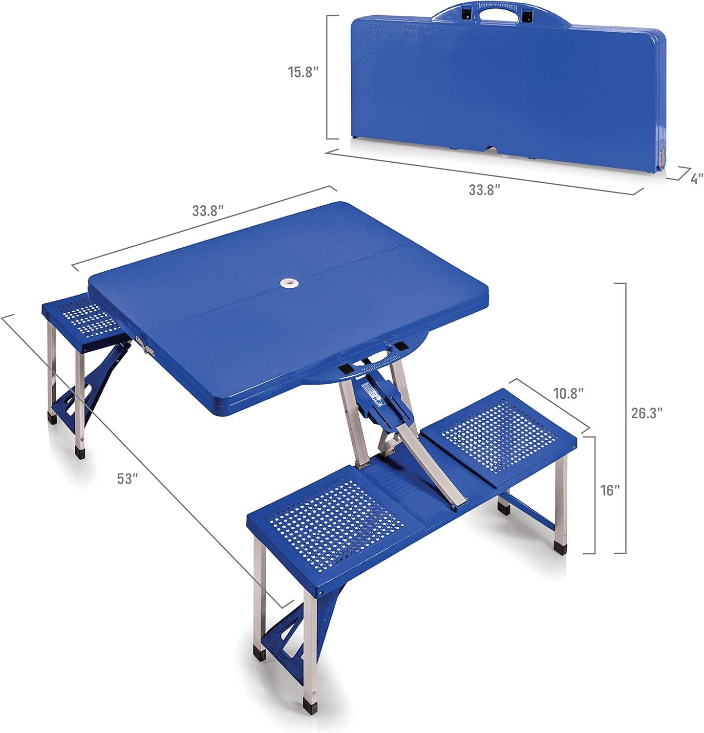 Oniva Rectangle Portable Dining Table with Seats - Royal Blue