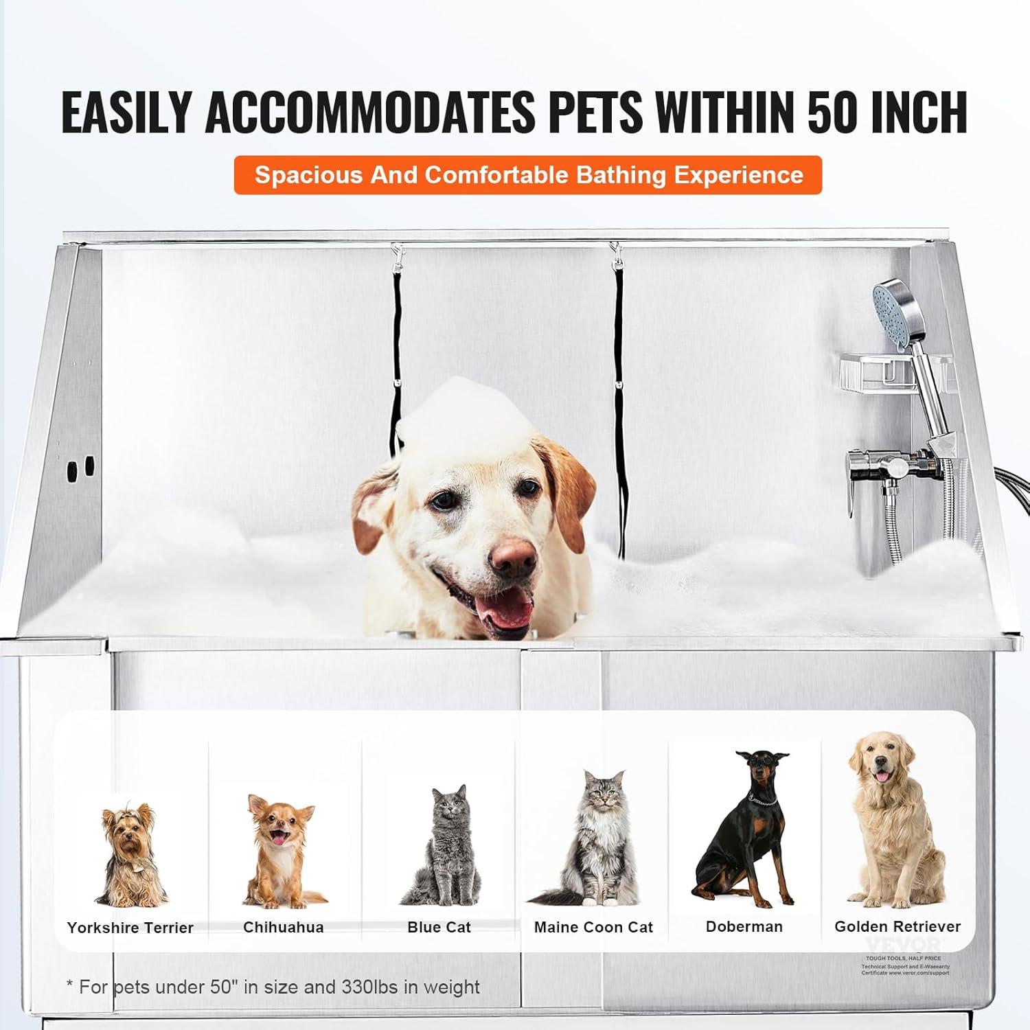 Stainless Steel Electric Height Adjustable Pet Grooming Tub