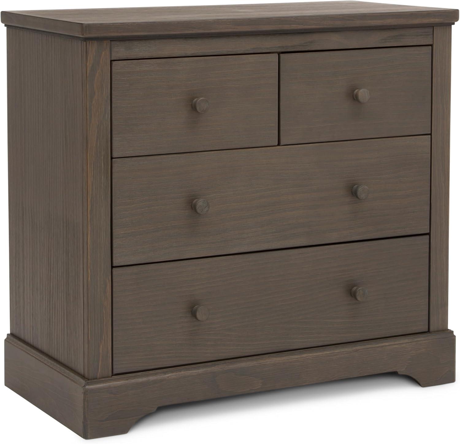 Simmons Kids' Paloma 4 Drawer Dresser with Changing Top and Interlocking Drawers - Rustic Gray