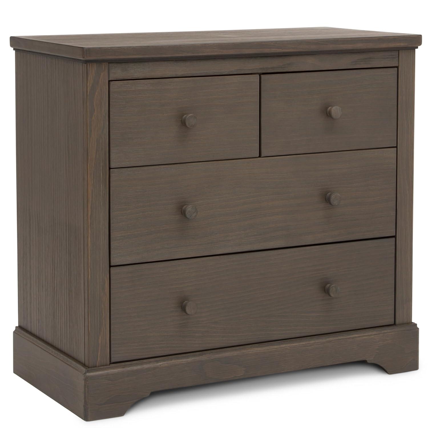 Simmons Kids' Paloma 4 Drawer Dresser with Changing Top and Interlocking Drawers - Rustic Gray