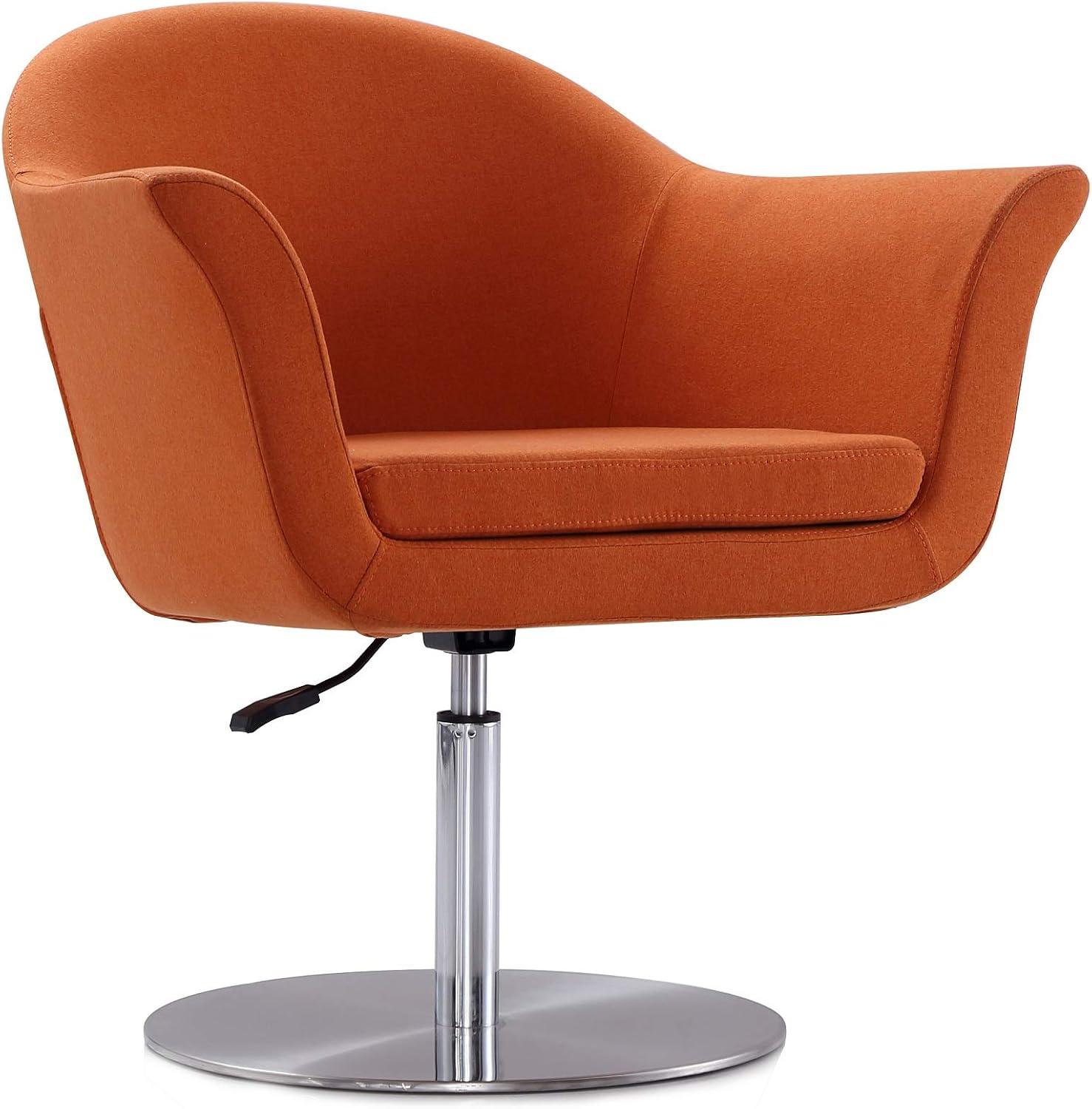 Voyager Swivel Adjustable Accent Chair, Orange