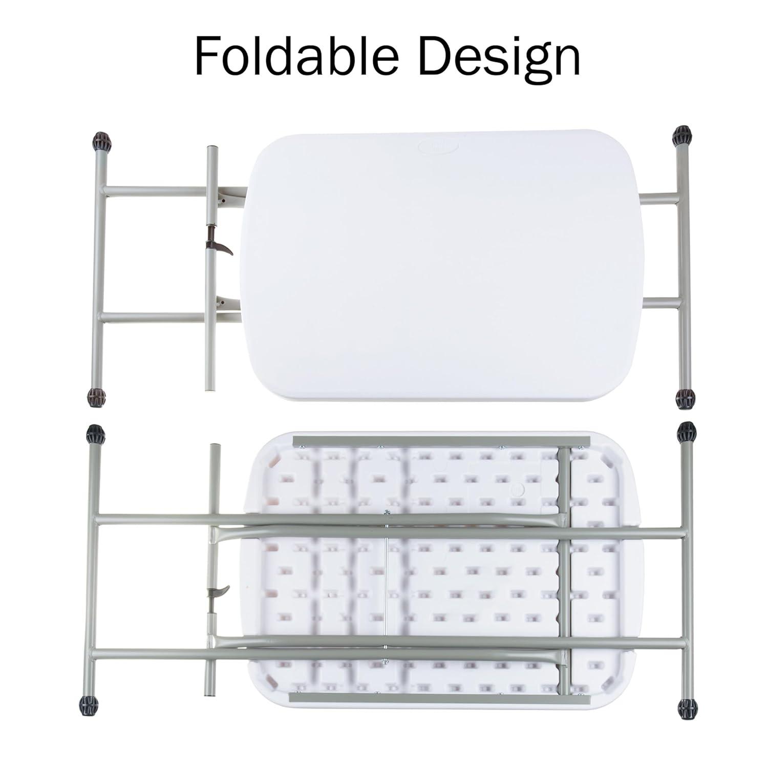 Lavish Home Folding Table - Lightweight Portable Folding Desk - Small Plastic Table for TV Tray, Playing Cards, and Craft Room