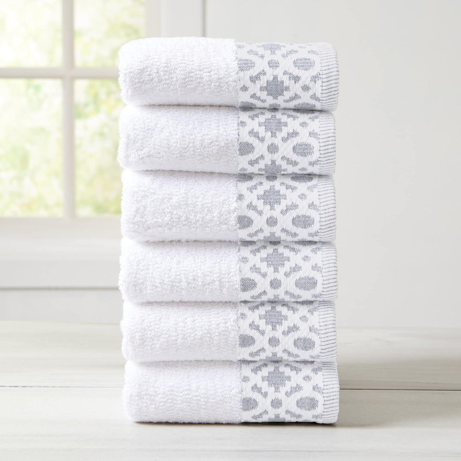 Market & Place Turkish Cotton Luxury 6-Pack Hand Towel Set