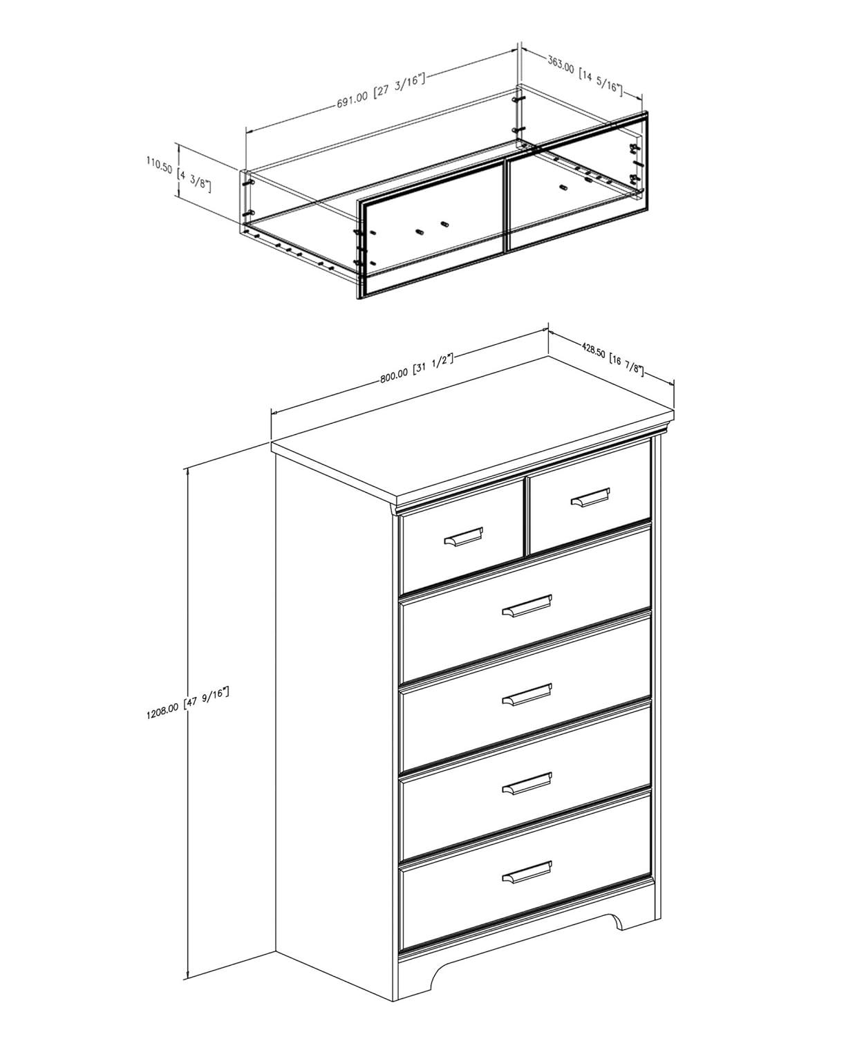 South Shore Versa 5 Drawer Chest