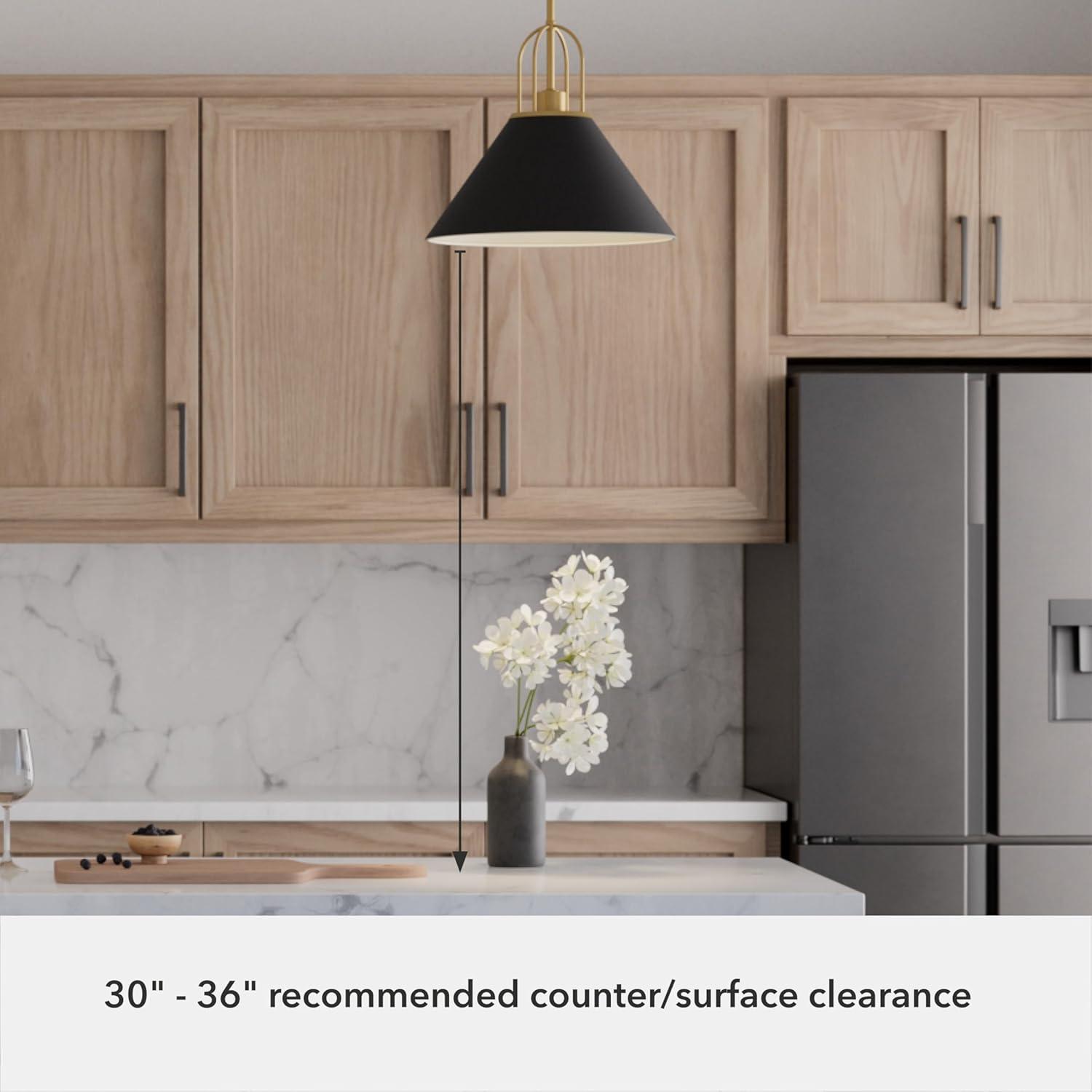 Jasmine Roth Collection + Hunter Jasmine Roth 1 - Light Flat Matte Black Cone Pendant