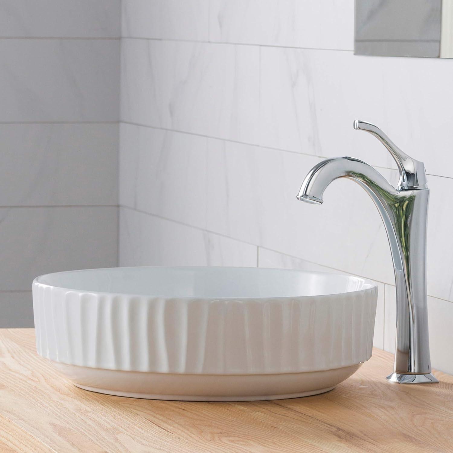 Thin ceramics Circular Vessel Bathroom Sink