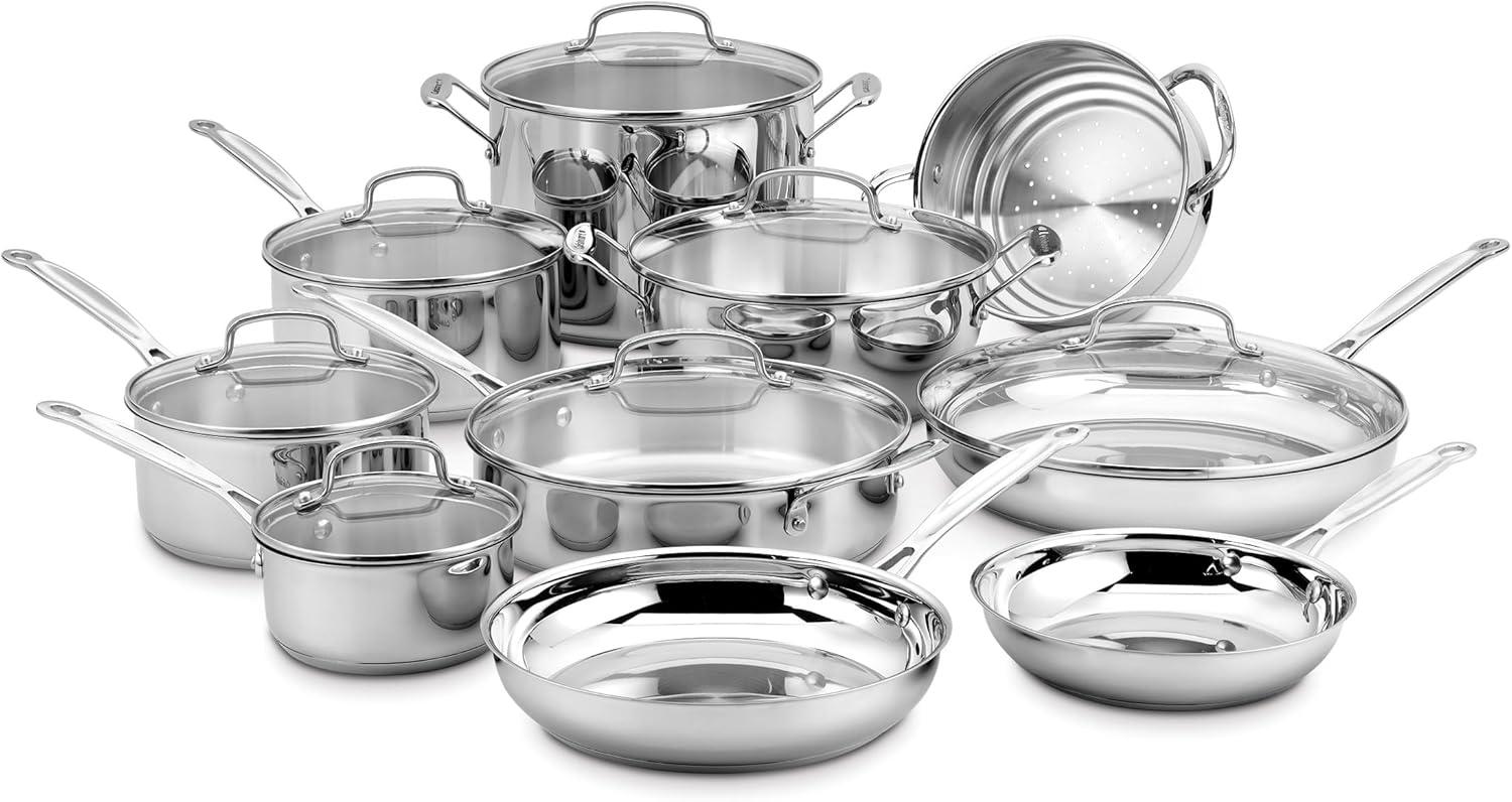 Cuisinart Chef's Classic 17 Piece Stainless Steel Cookware Set