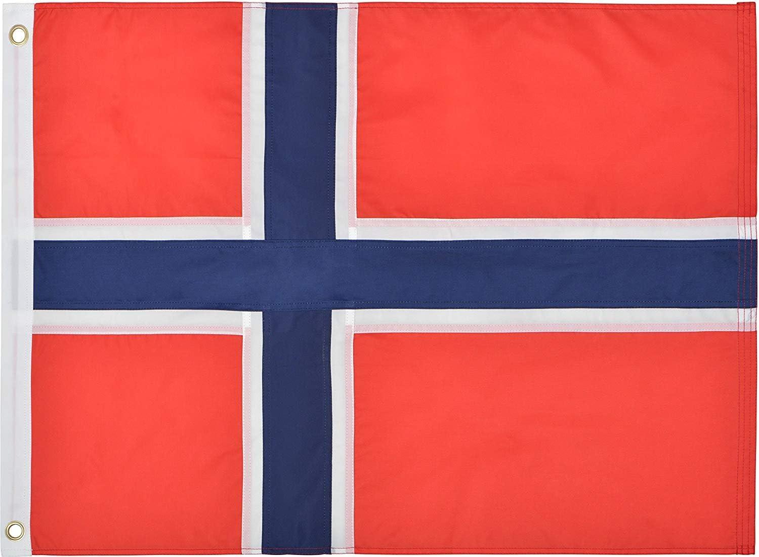 Norwegian Flag 2' x 3' Red and Blue Nylon Outdoor Banner