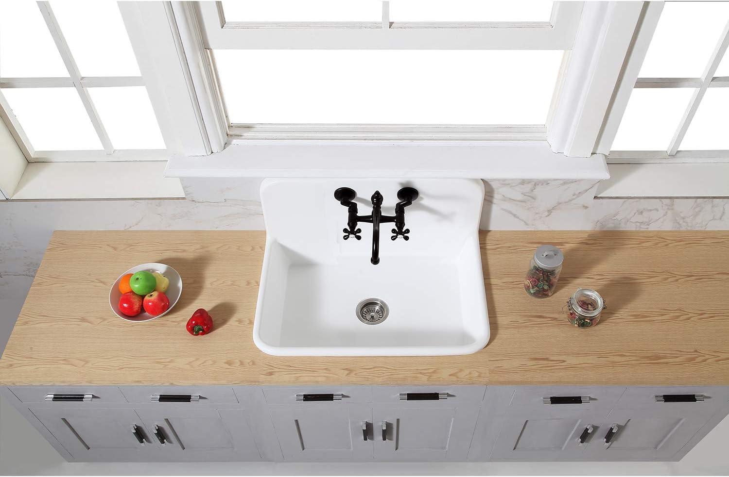 Kingston Brass Vintage Double-Handle 2-Hole Wall-Mount Bridge Kitchen Faucet