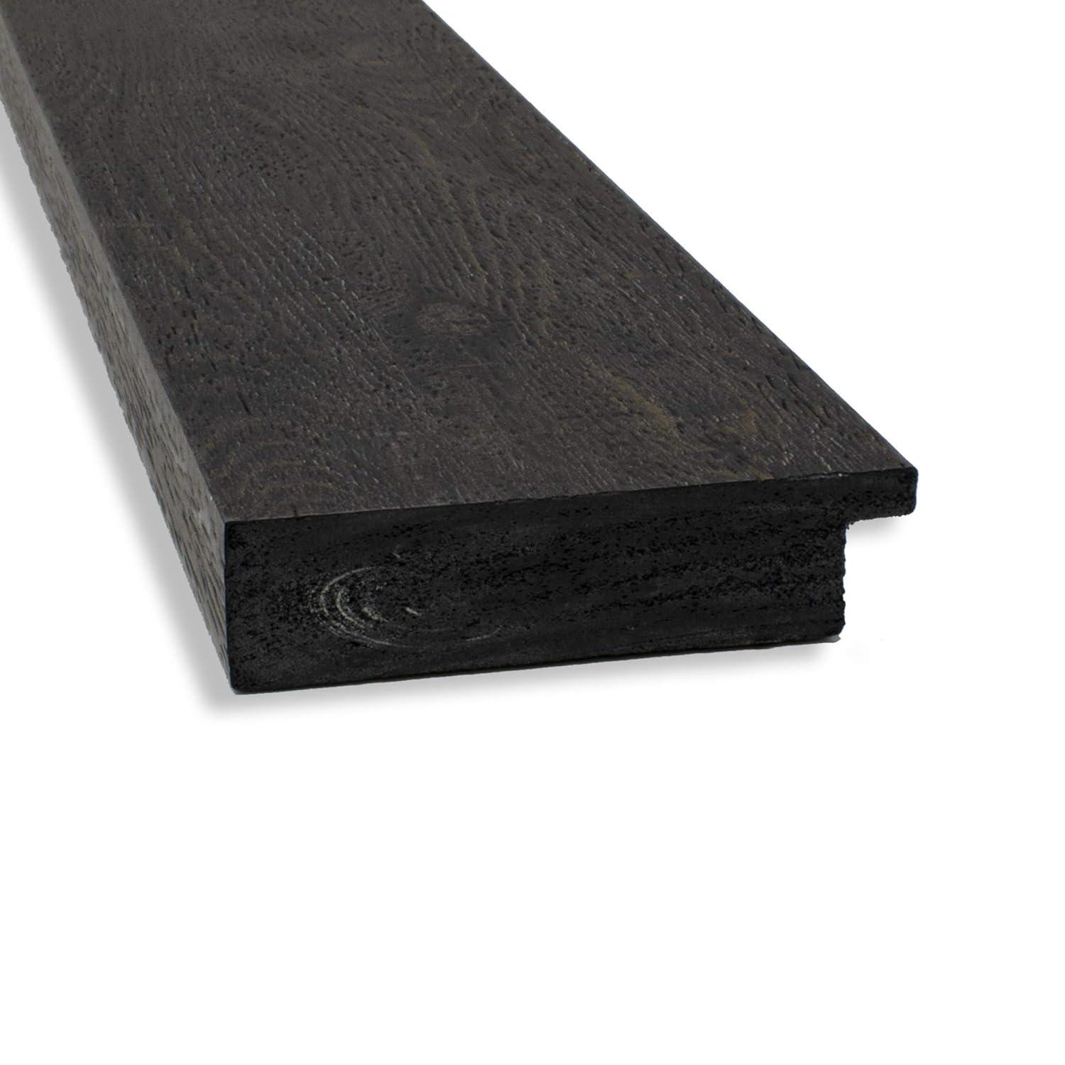 Amanti Art Beveled Bathroom Wall Mirror - Rustic Plank Espresso Frame Outer Size: 41 x 29 in