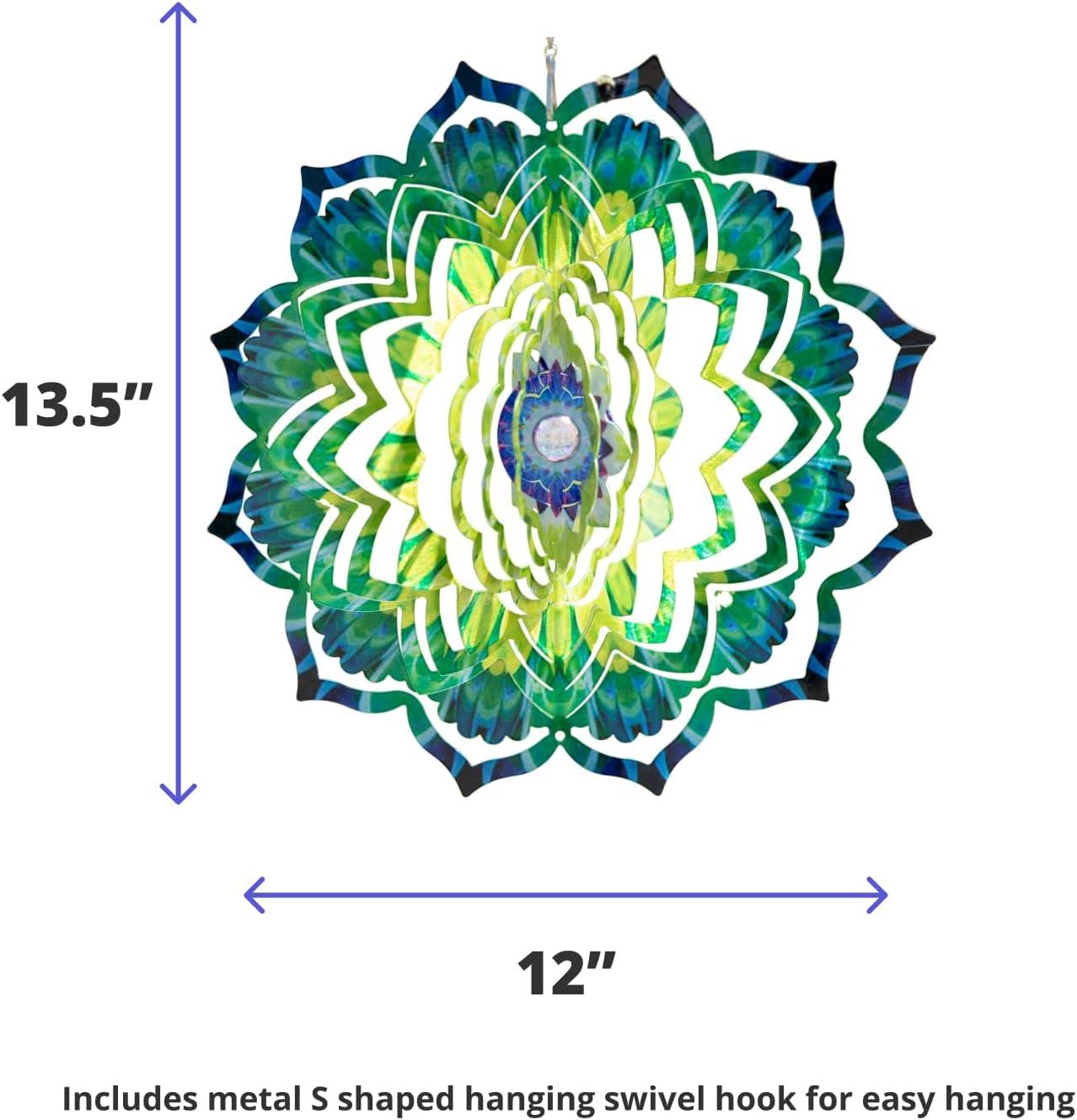 VP Home Lotus Teardrop Kinetic 3D Metal Outdoor Garden Decor Wind