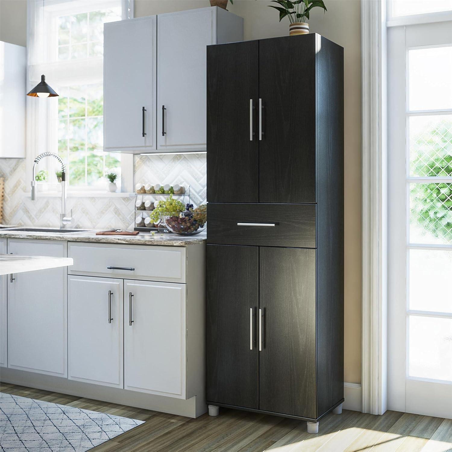 Camberly 4 Door/1 Drawer Storage Cabinet, Graphite Gray
