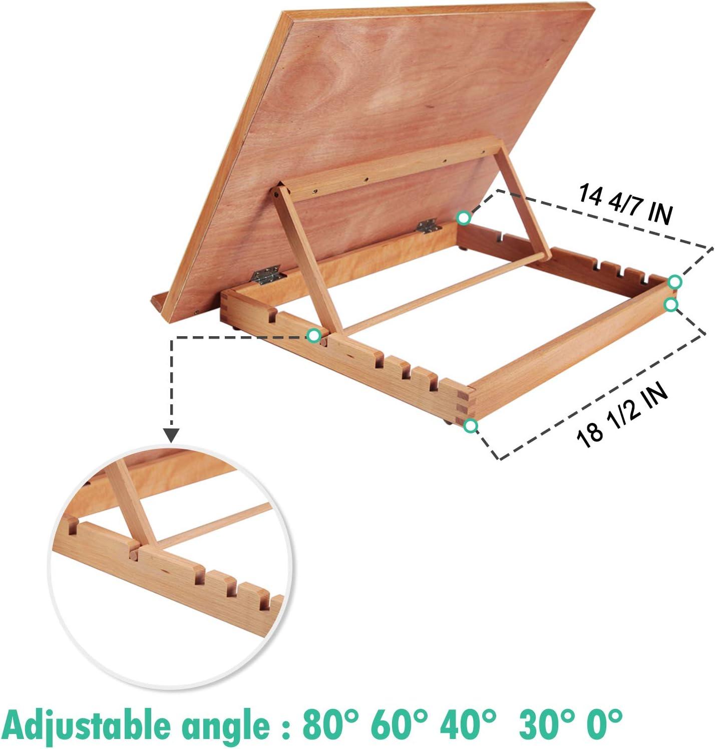 Adjustable Natural Wood 5-Position Drafting Table Easel