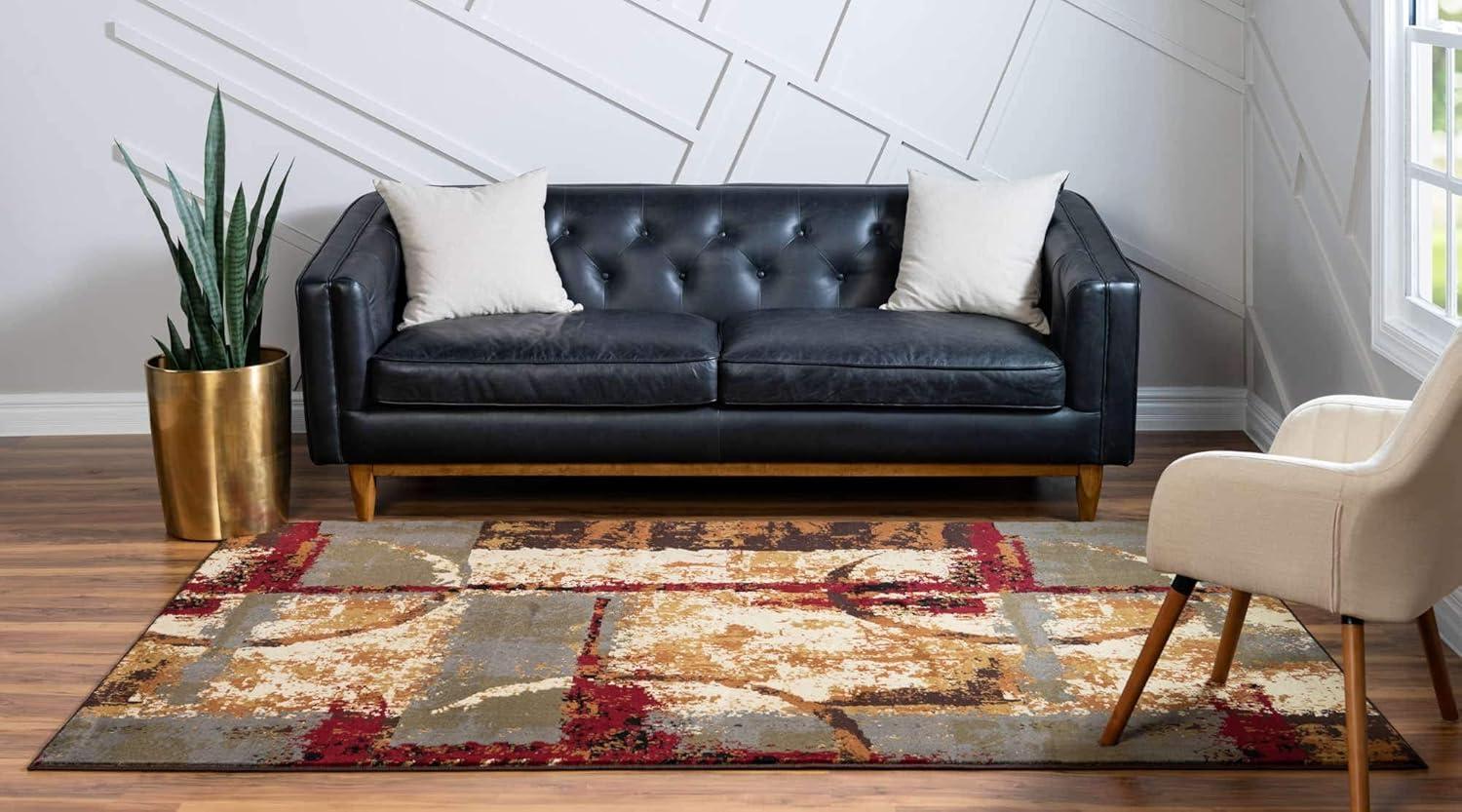 Unique Loom Barista Collection Area Rug - Catuai (5' 3" x 8' Rectangle Multi/Brown)