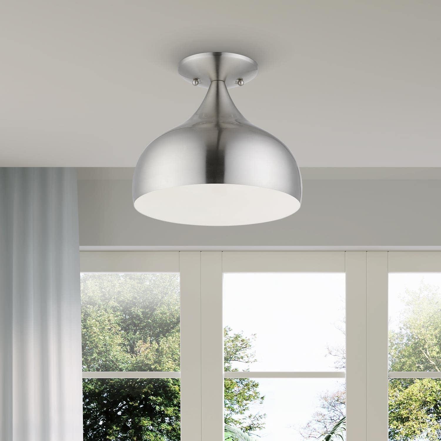 Livex Lighting Amador 1 - Light Semi-Flush Mount in  Brushed Nickel