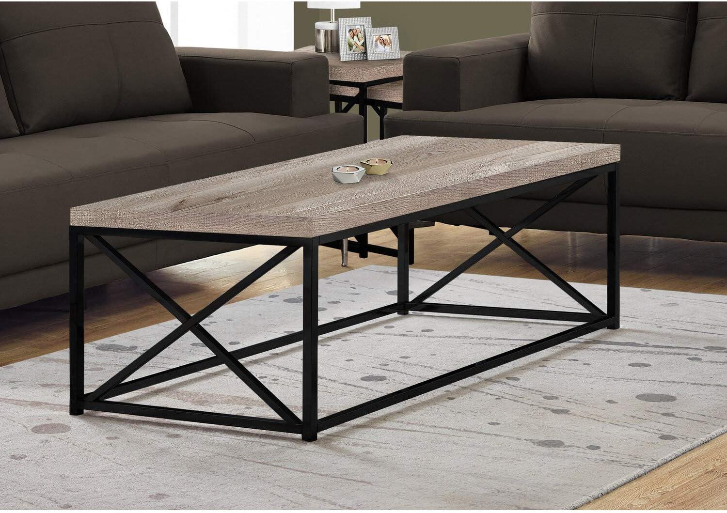 Monarch Specialties Coffee Table, Accent, Cocktail, Rectangular, Living Room, 44"L, Beige Laminate