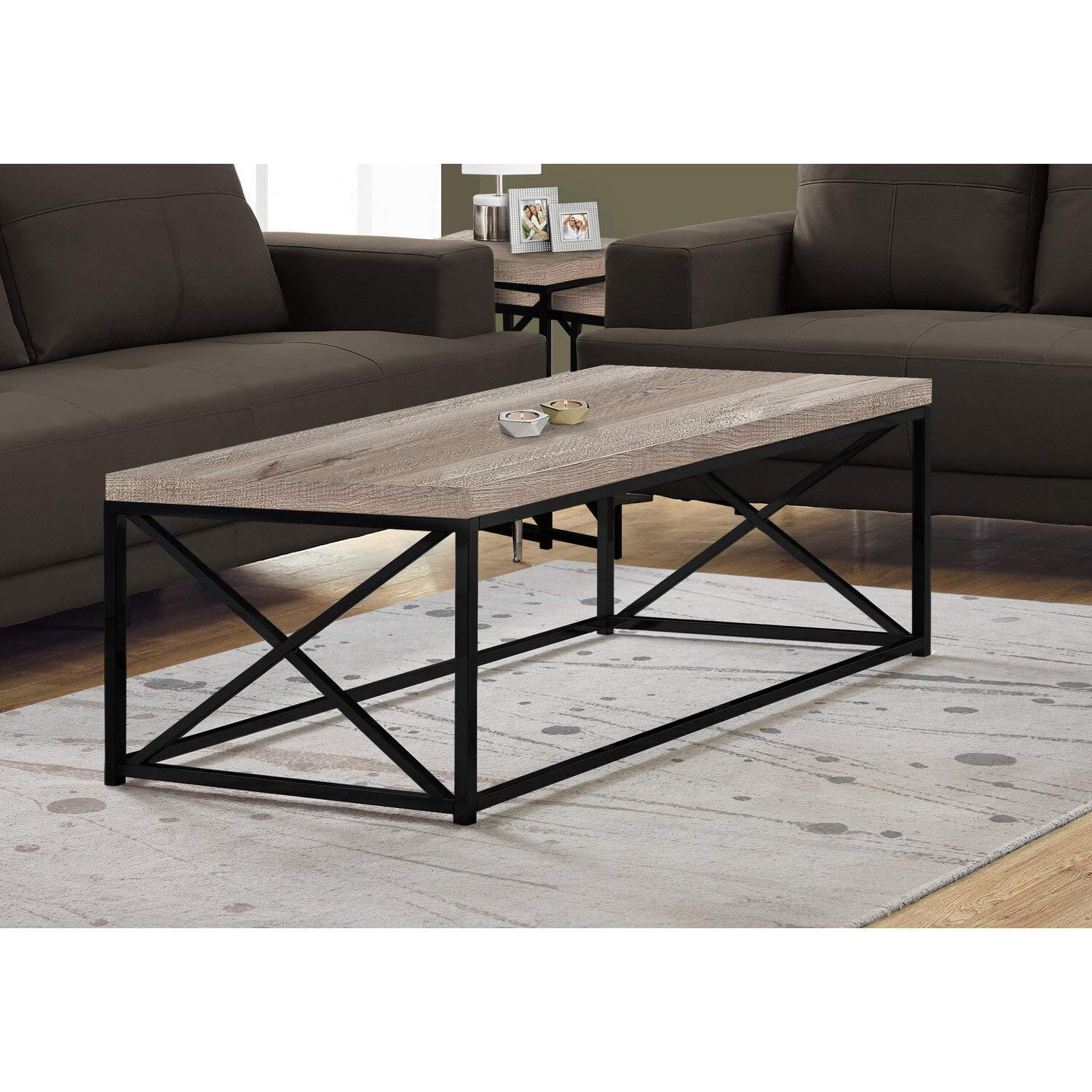 Monarch Specialties Coffee Table, Accent, Cocktail, Rectangular, Living Room, 44"L, Beige Laminate