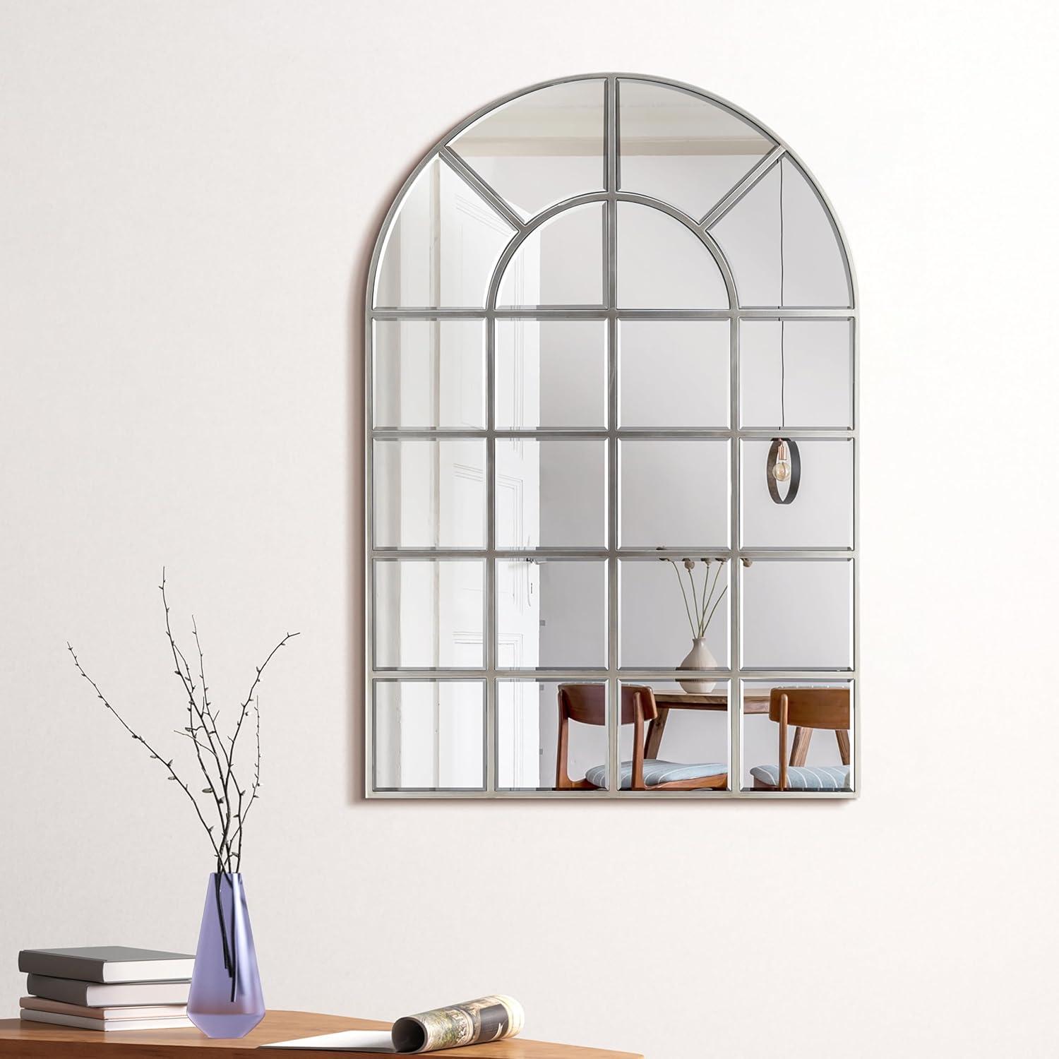 Empire Art Direct  30 x 44 in. MDF Base Covered with Beveled Arch Window Wall Mirror - 0.25 in. Beveled Edge