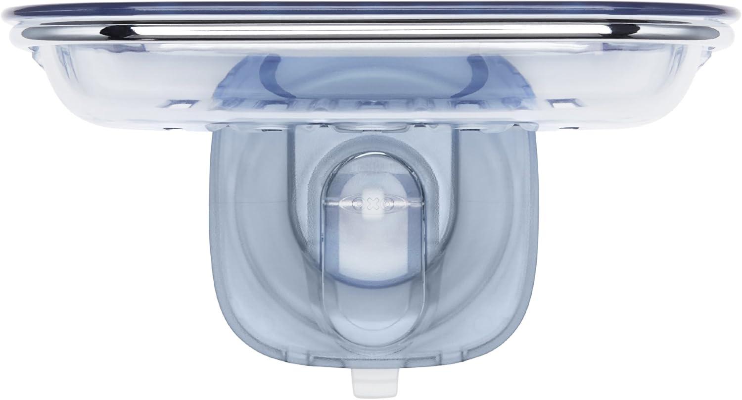 Clear Suction Cup Ceramic Soap Dish with Drainage Slots