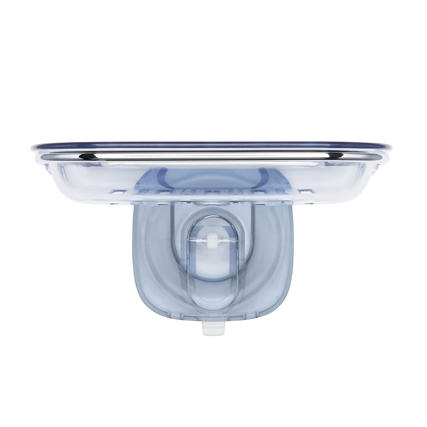 Clear Suction Cup Ceramic Soap Dish with Drainage Slots