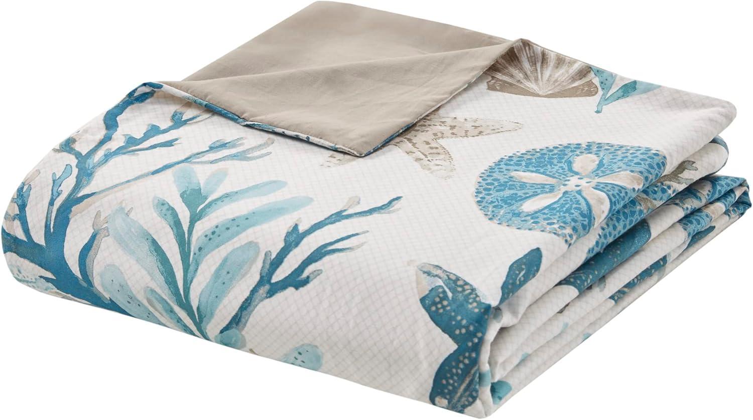 Madison Park Pebble Beach 6 Piece Cotton Sateen Coastal Duvet Cover Set