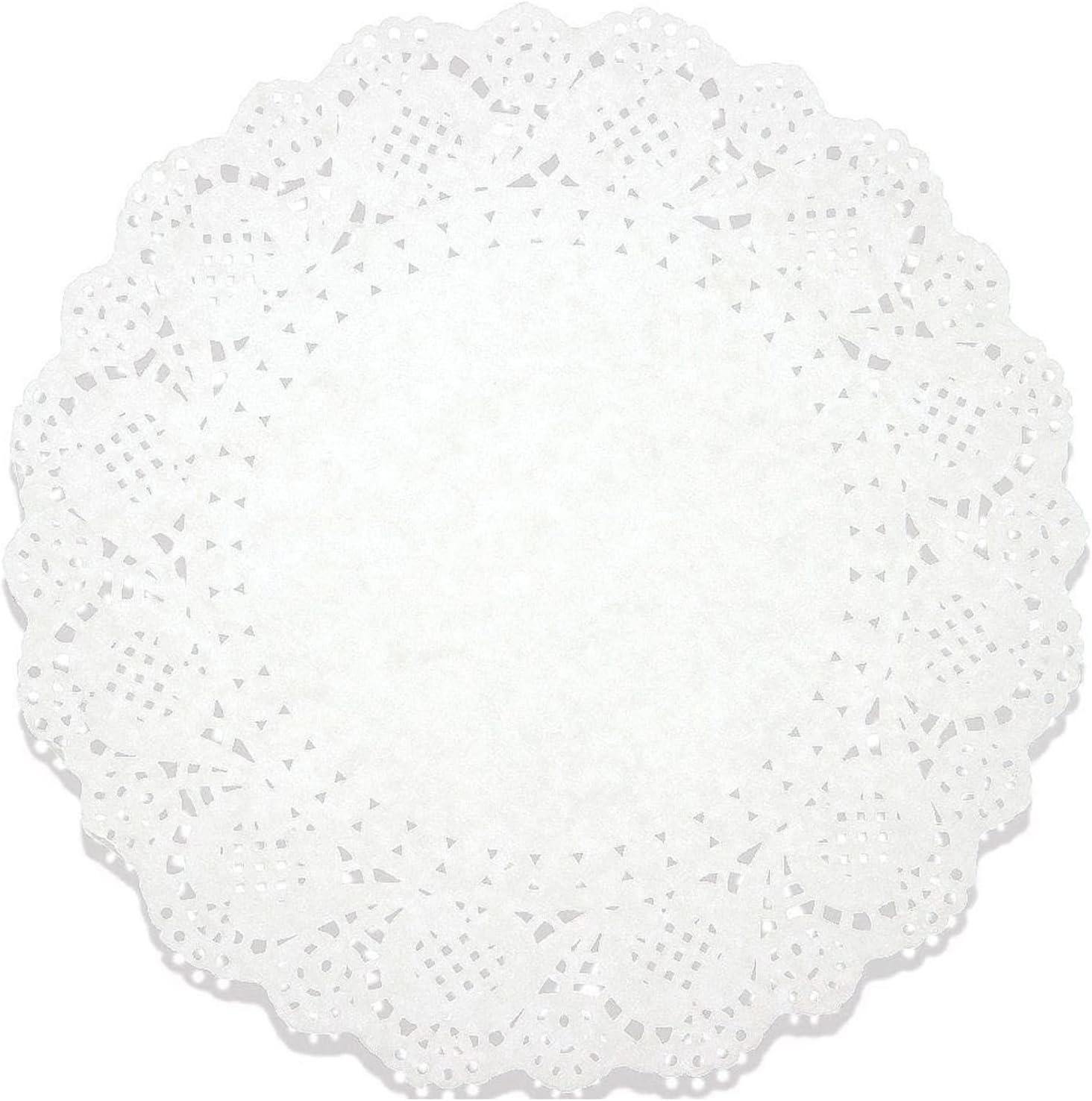 Juvale 250 Pack White 10.5" Lace Doilies Paper Round Placemats, Cake Box Liners, Baked Treat Display