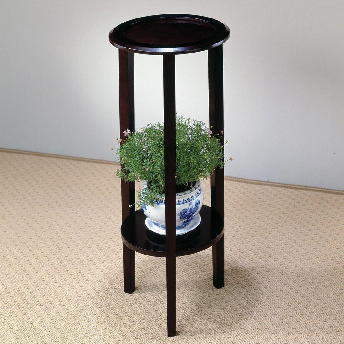 Coaster Kirk Transitional Round Wood Accent Table with Bottom Shelf Espresso