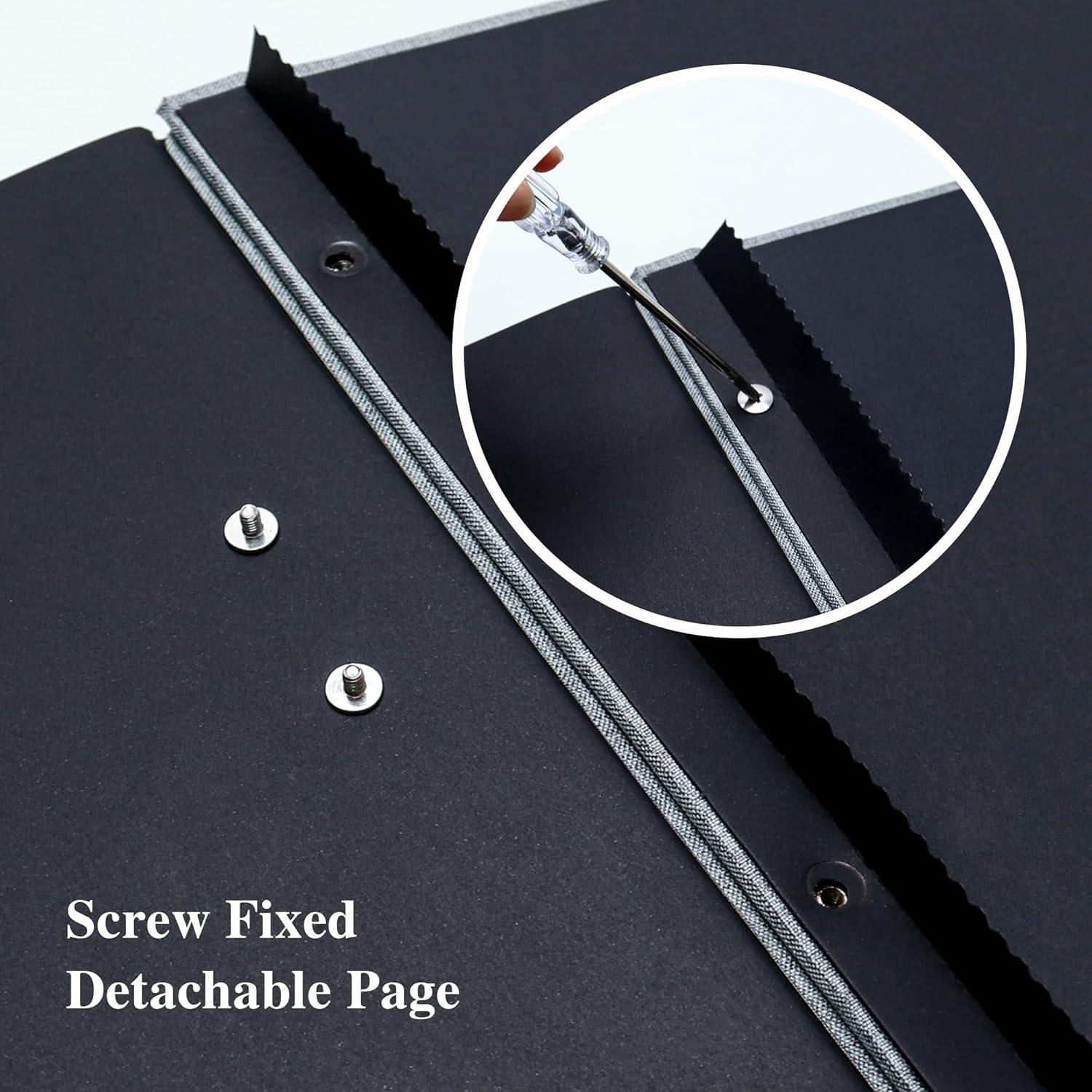 Vienrose Large Photo Album Self Adhesive for 4x6 5x7 8x10 Pictures Scrapbook Album DIY Scrap Book 40 Sticky Pages with A Metallic Pen Grey