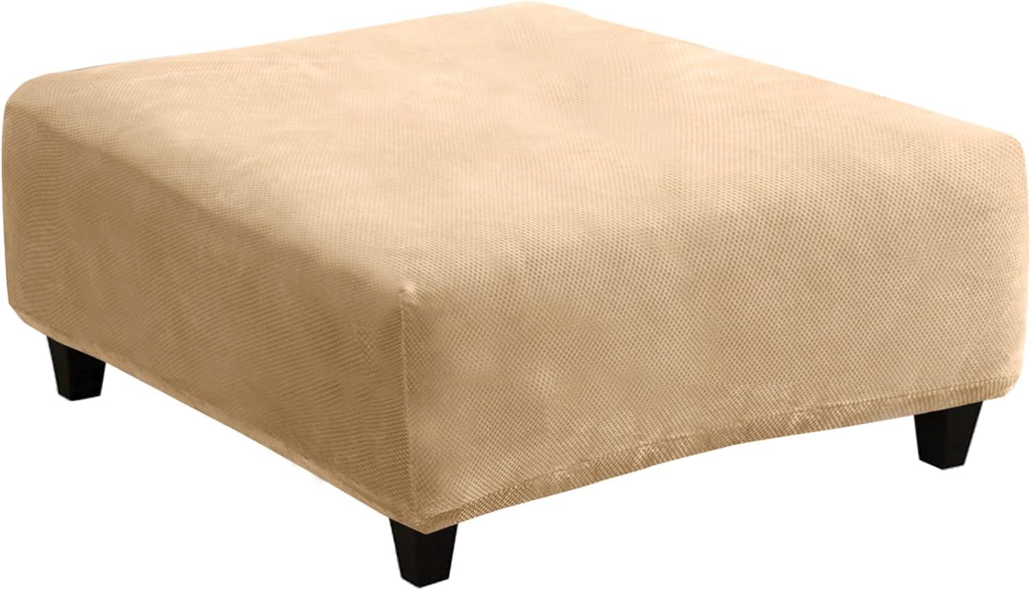 Stretch Pique Large Ottoman Slipcover - Sure Fit