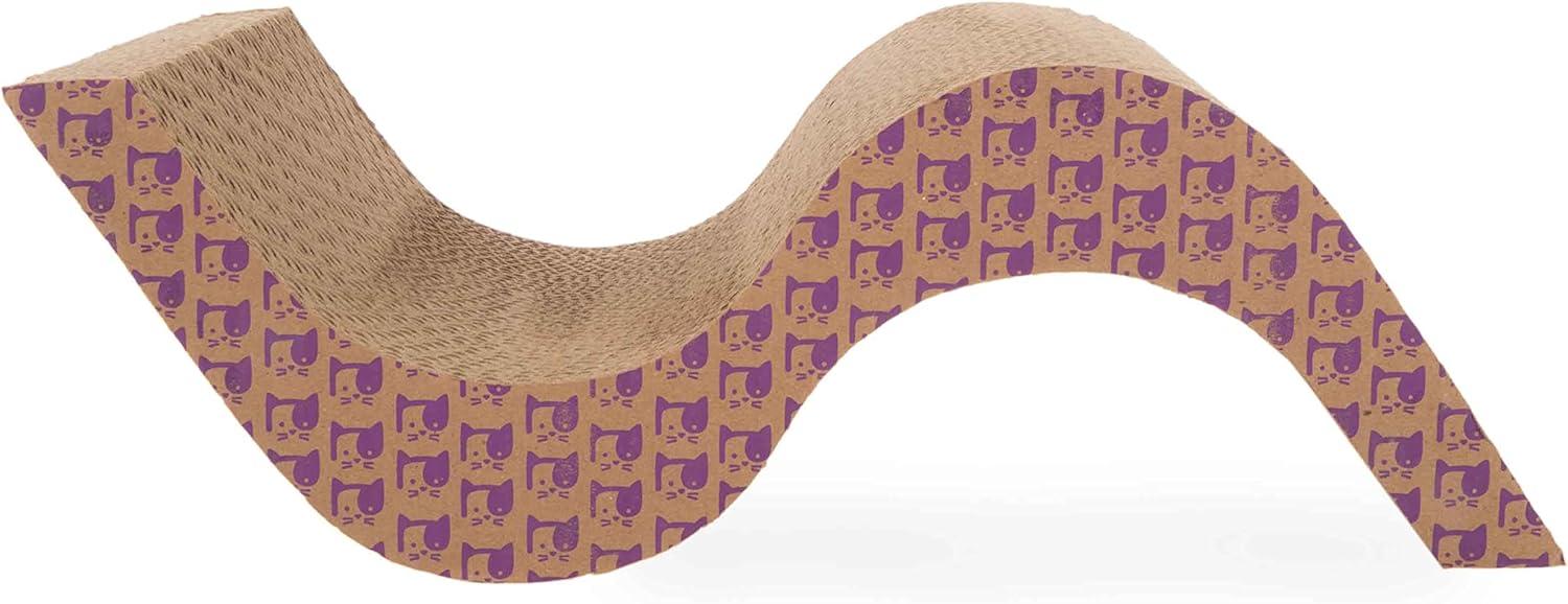 SmartyKat Super Scratcher & Scroll, Wide Corrugated Cat Scratcher for Indoor Cat & Kittens, Catnip Infusion Technology, Recycled Material, Brown