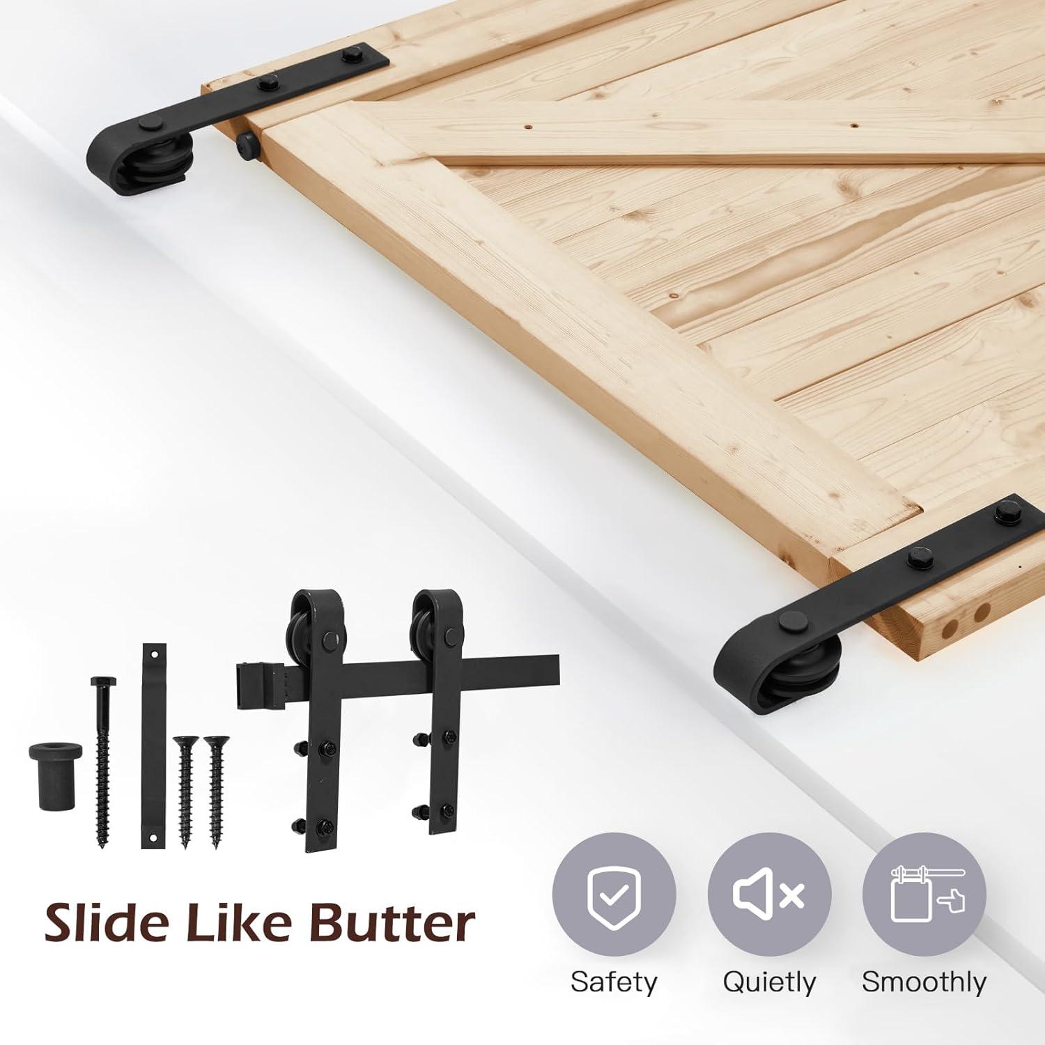 Spruce Sliding Barn Door Apply to Interior Rooms & Storage Closet,42in x 84in