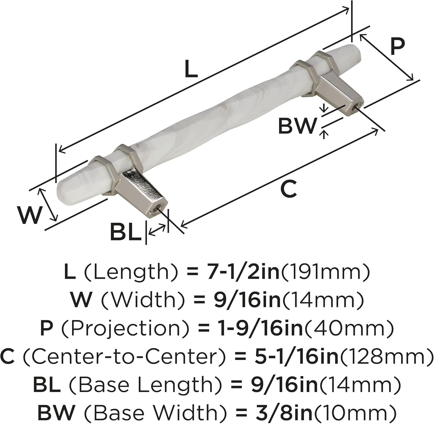 Amerock Bp36649 Carrione 5-1/16" Center To Center Designer Cabinet Pull - White