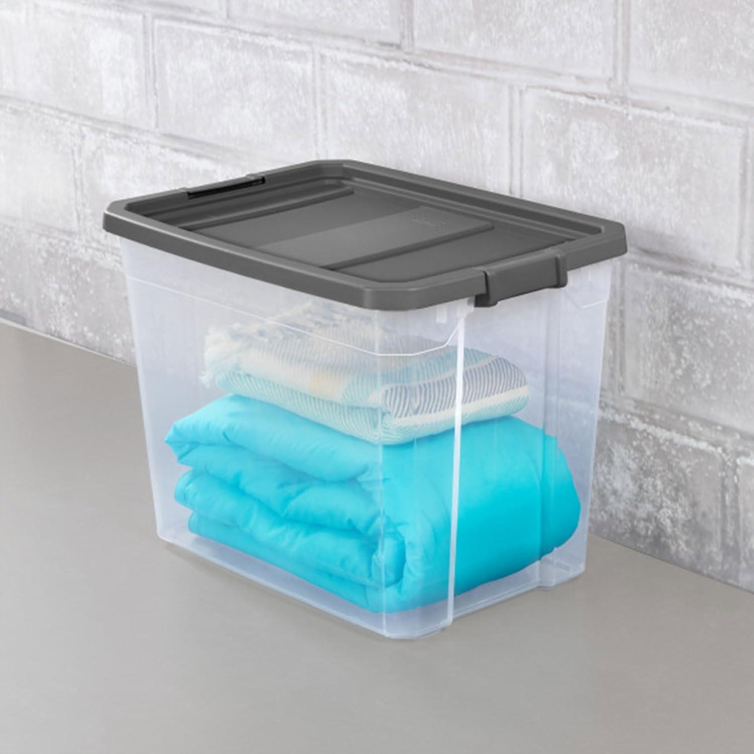 Sterilite 108 Qt. Clear Stacker Storage Container Tote w/ Latching Lid