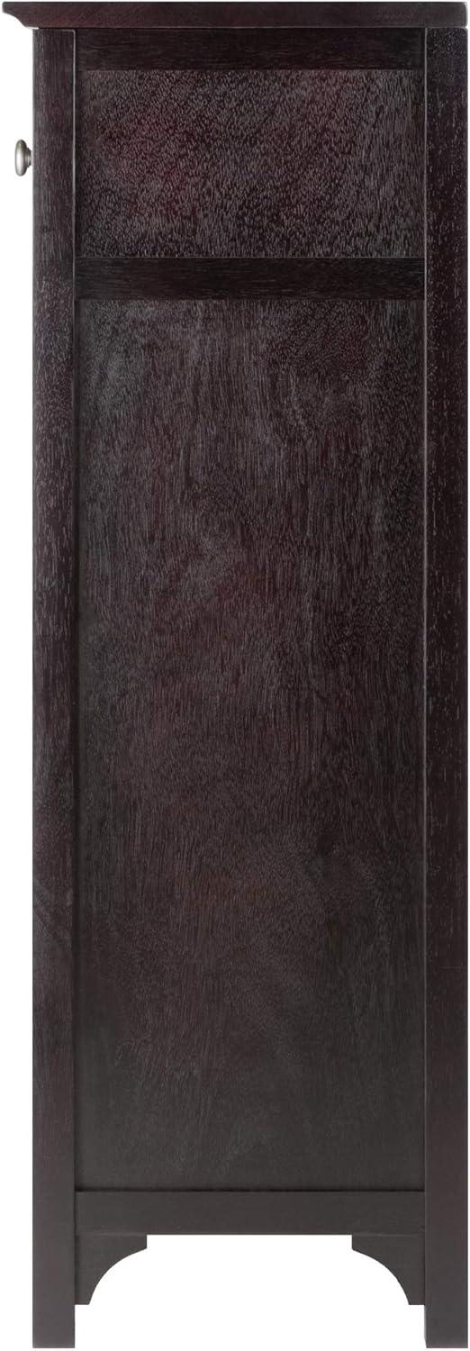 X-Shelf Drawer Wine Cabinet Wood/Coffee - Winsome