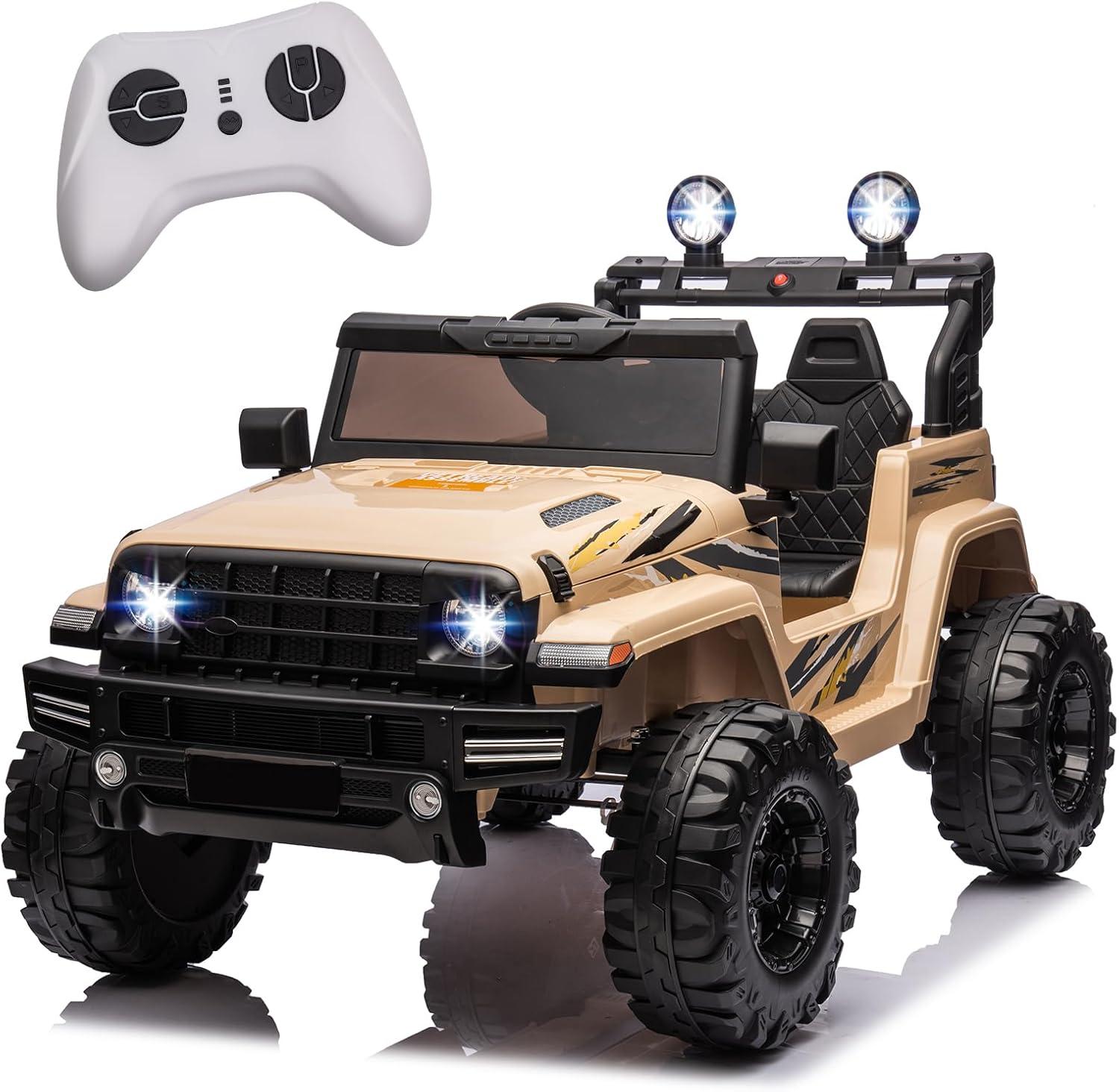 DEARAUTO DearAuto 24v Kids Ride On Car With Eva Tires, 4x75w Motors, Four Wheel Suspension, 3 Adjustable Speed, Mp3, Bluetooth,powered Ride On Truck For Kids