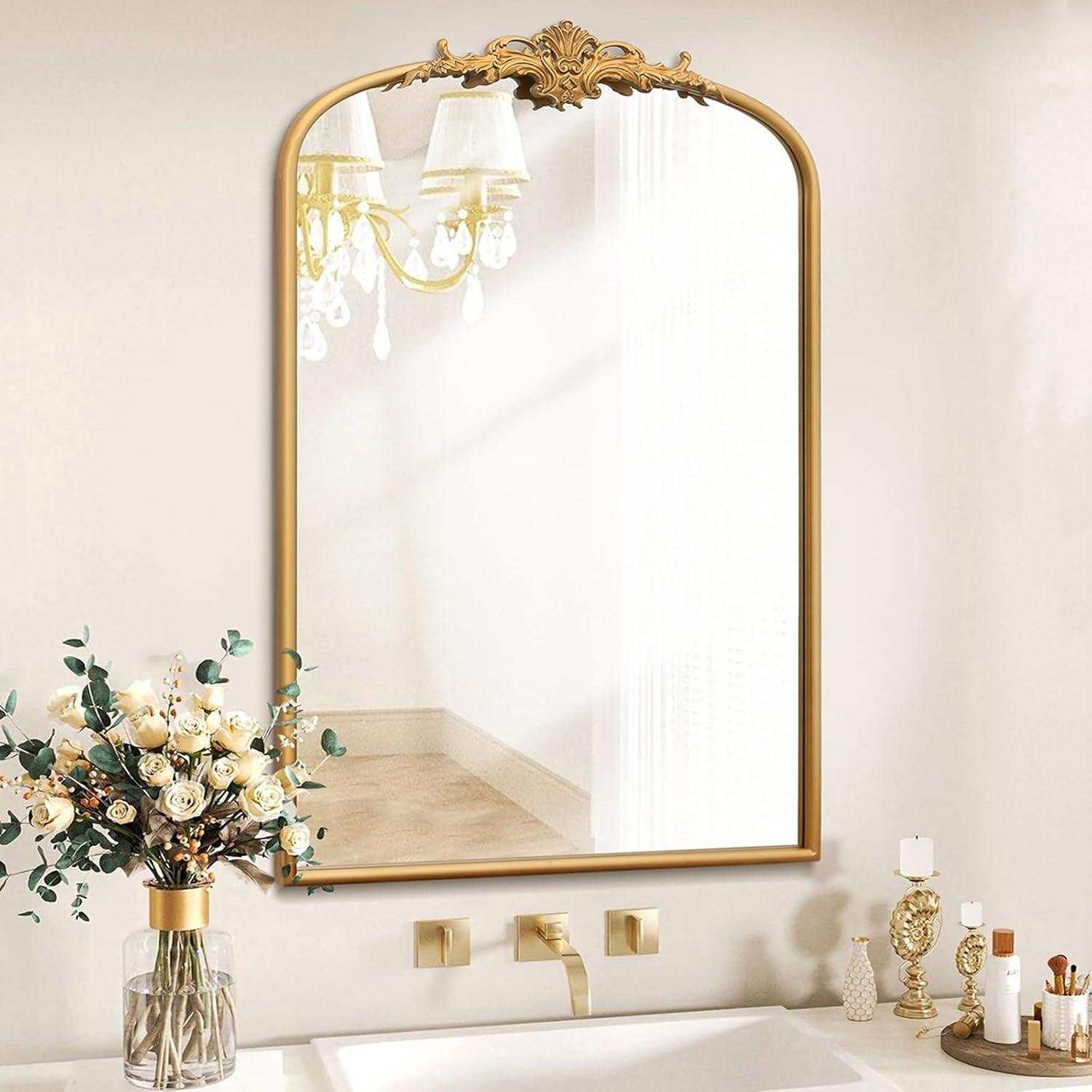 Crane Lake Gold Stainless Steel Rectangular Dresser Mirror