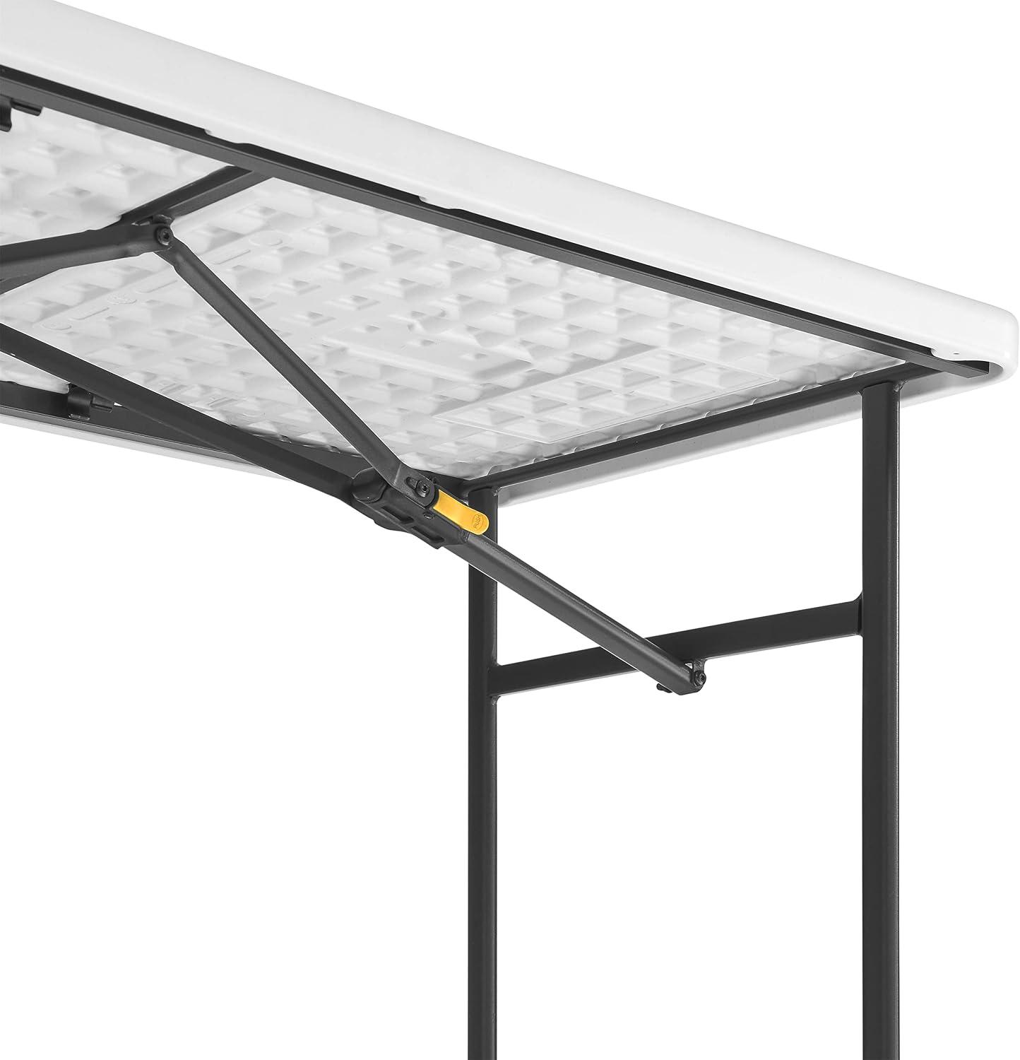 White 4ft Folding Utility Table with Steel Legs