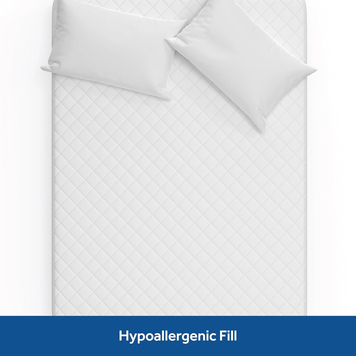 Sealy Luxury Cotton Soft Top High Loft Fill Machine Washable Fitted Mattress Pad, Twin
