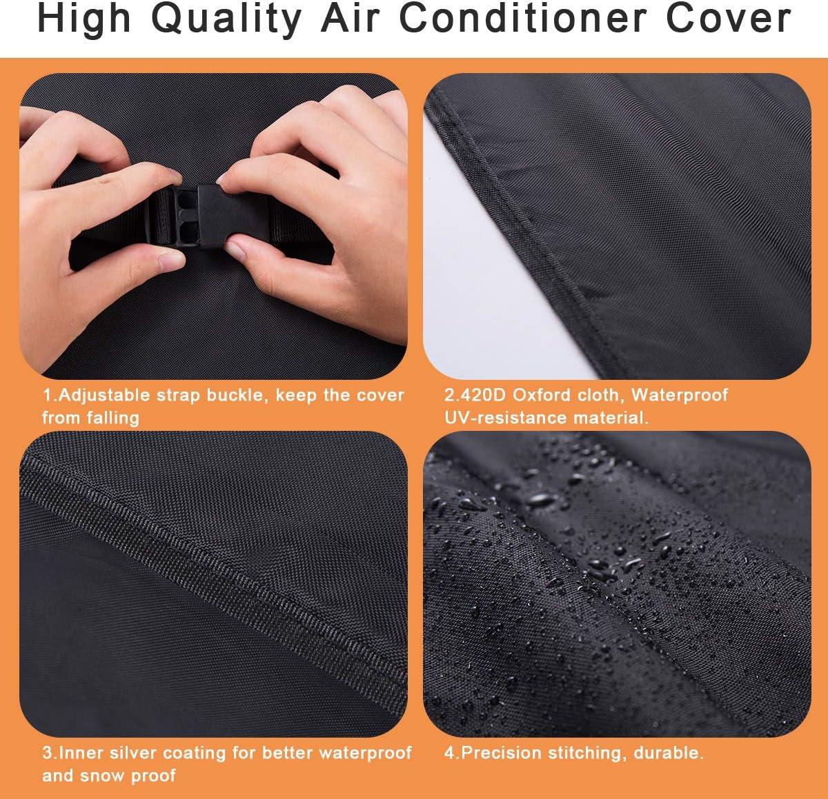 Window Air Conditioner Cover Outdoor, Luxiv Outside Window AC Unit Cover Black Dust-proof Waterproof Outdoor AC Protection Insulation Defender (21Wx16Dx15H)