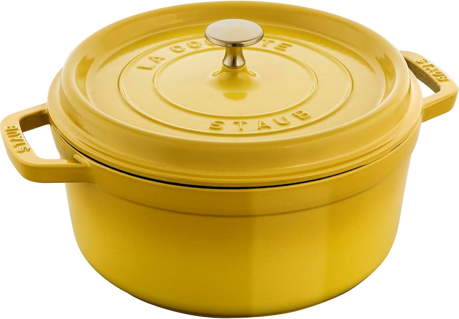 Citron Enameled Cast Iron 4-Qt Round Dutch Oven