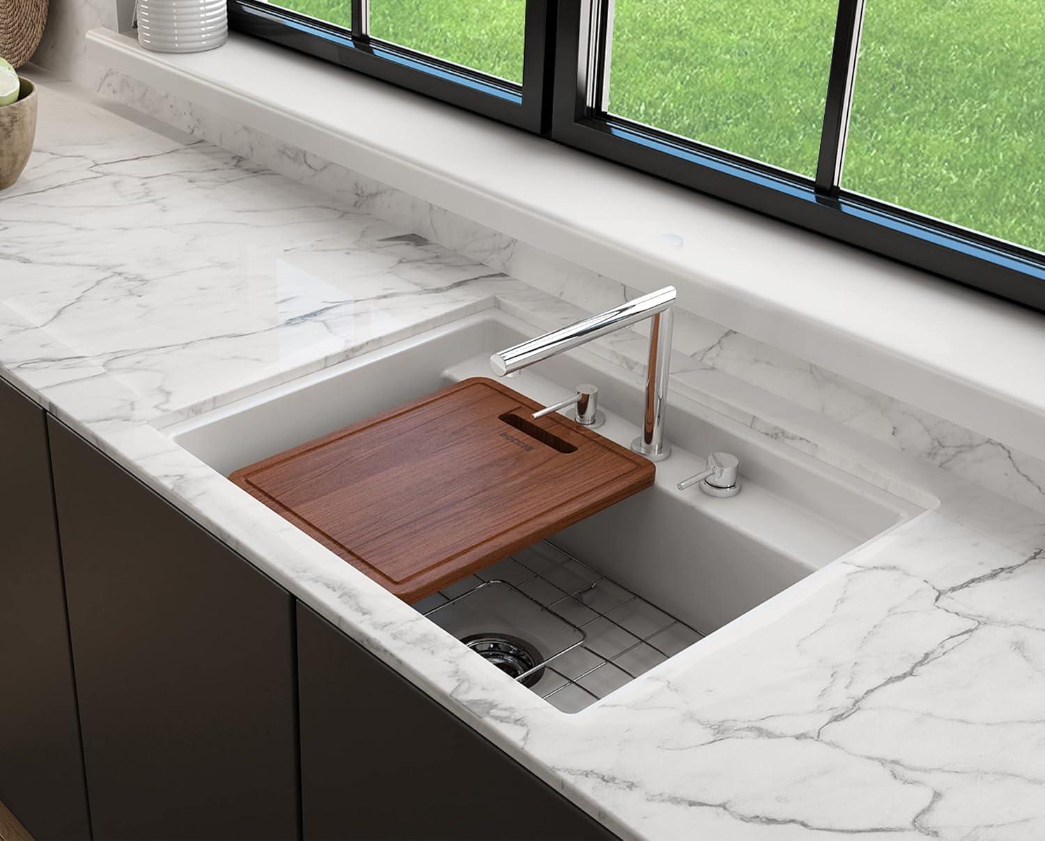 Baveno 27'' L Dual Mount Single Bowl Fireclay Kitchen Sink
