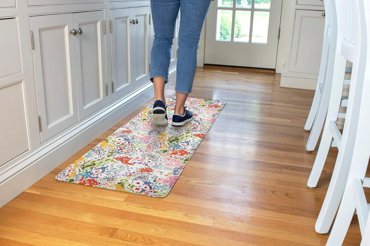 Teddi Floral Water Resistant Anti-Fatigue Non-Skid Kitchen Mat