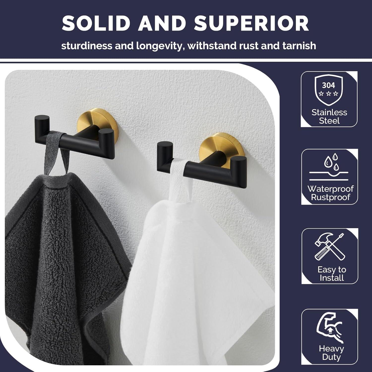 Bathroom Double Towel Hook (Set Of 2)