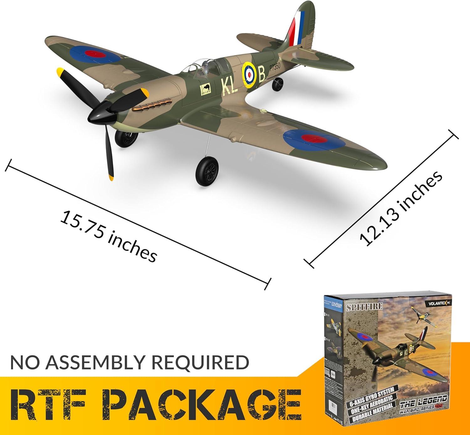 Open Box 4-CH Spitfire One Key Remote Control Airplane with Xpilot Stabilizer