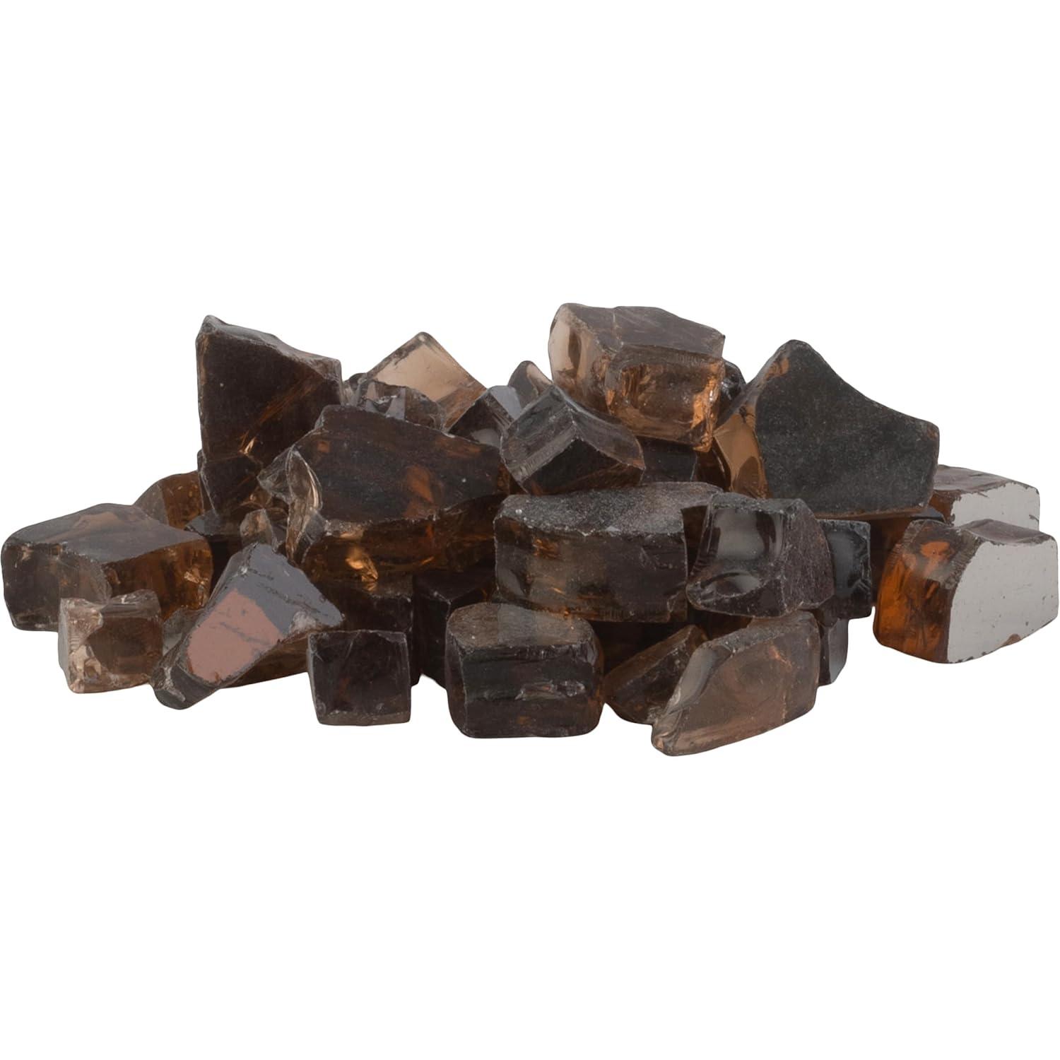 10lbs Fire Pit Glass - 1/2-Inch Crushed Glass Rocks for Fireplaces, Landscape, Aquariums, or Vases