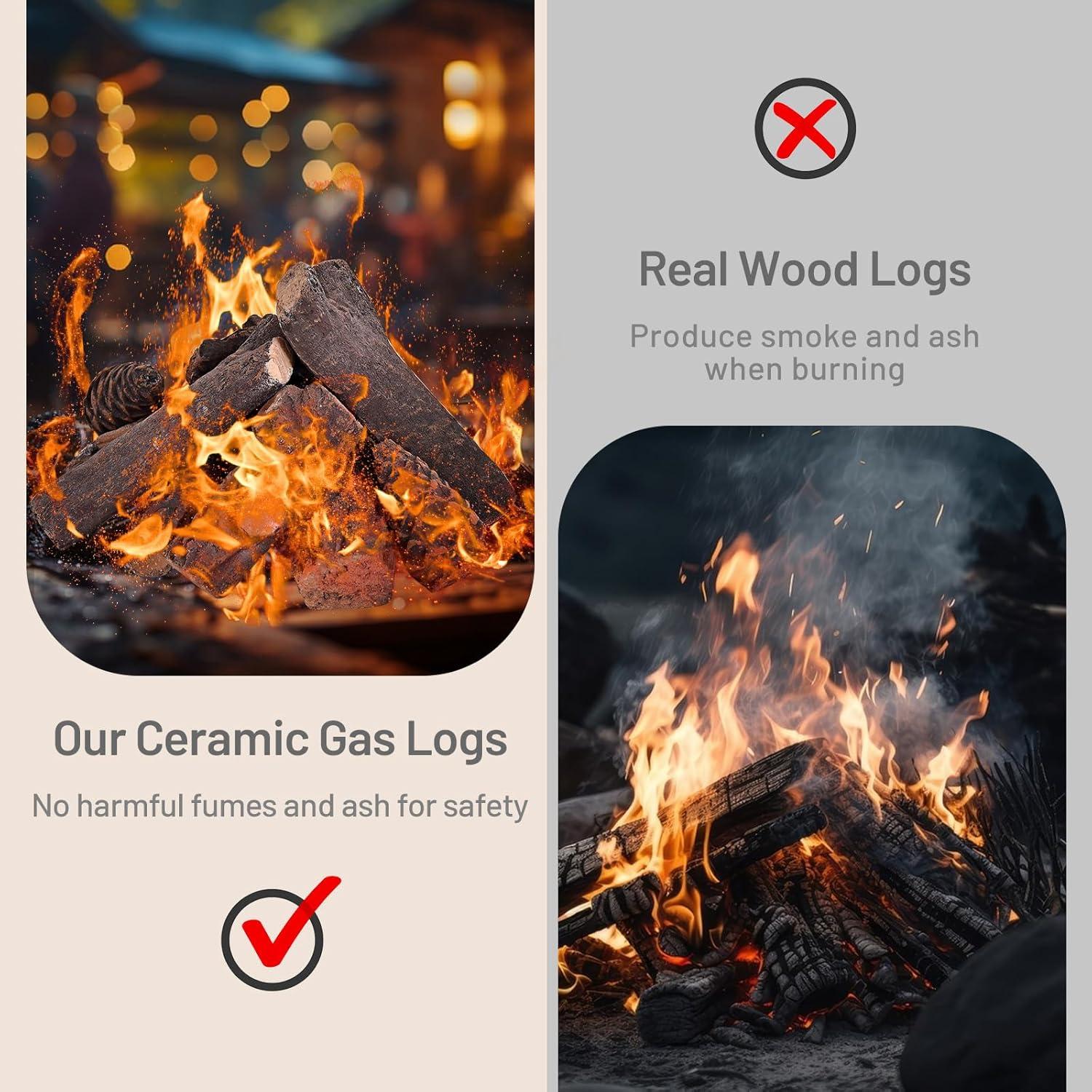 Loon Peak® Barnsdale 9 Piece Ceramic Decorative Logs