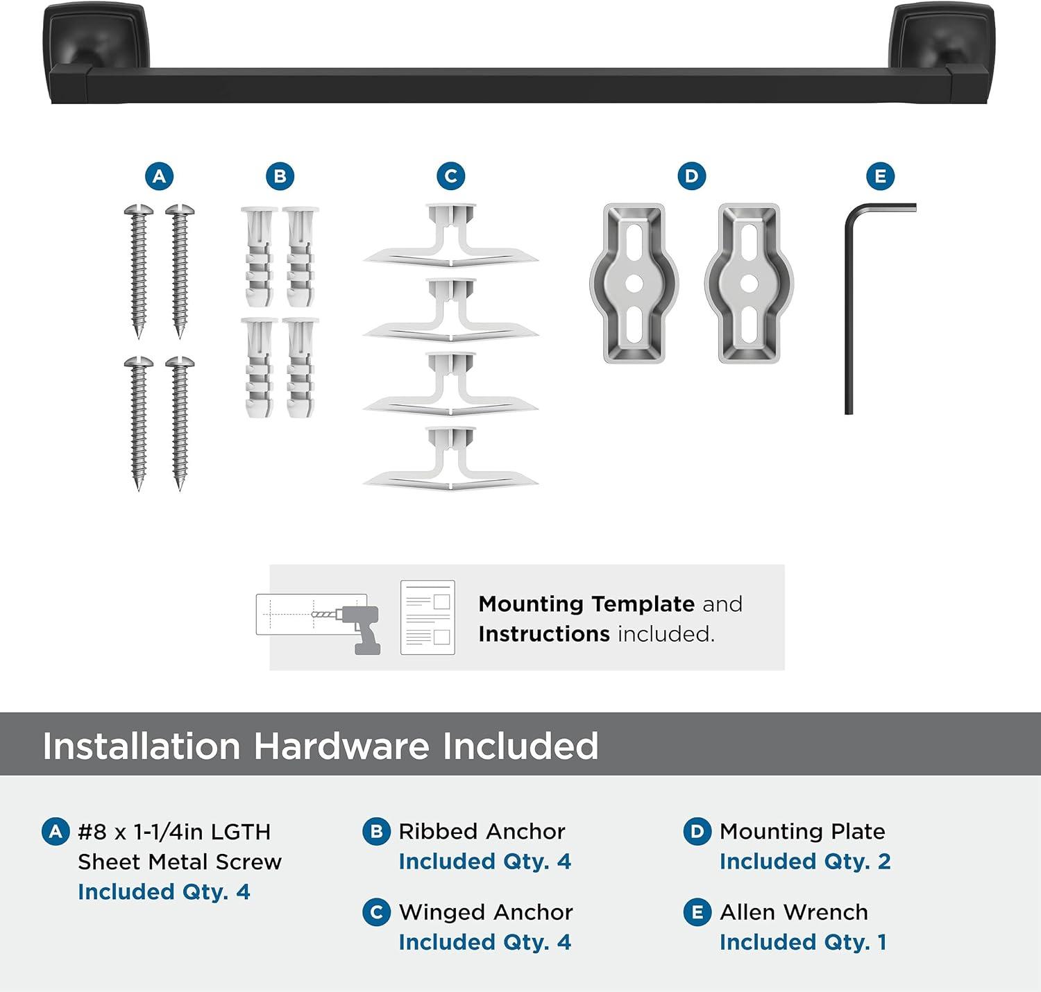 Amerock Stature Matte Black 18 inch (457mm) Towel Bar